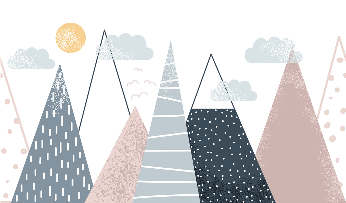 Papier peint les sommets des montagnes sont illuminés par le soleil