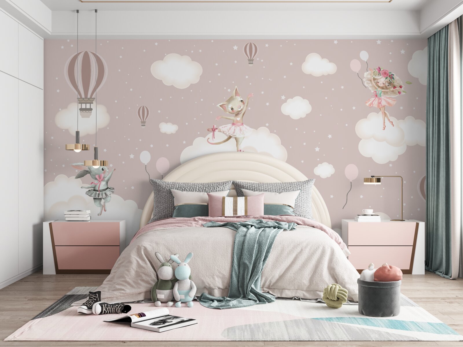 Papier peint Des créatures enchanteresses illuminent les nuages
