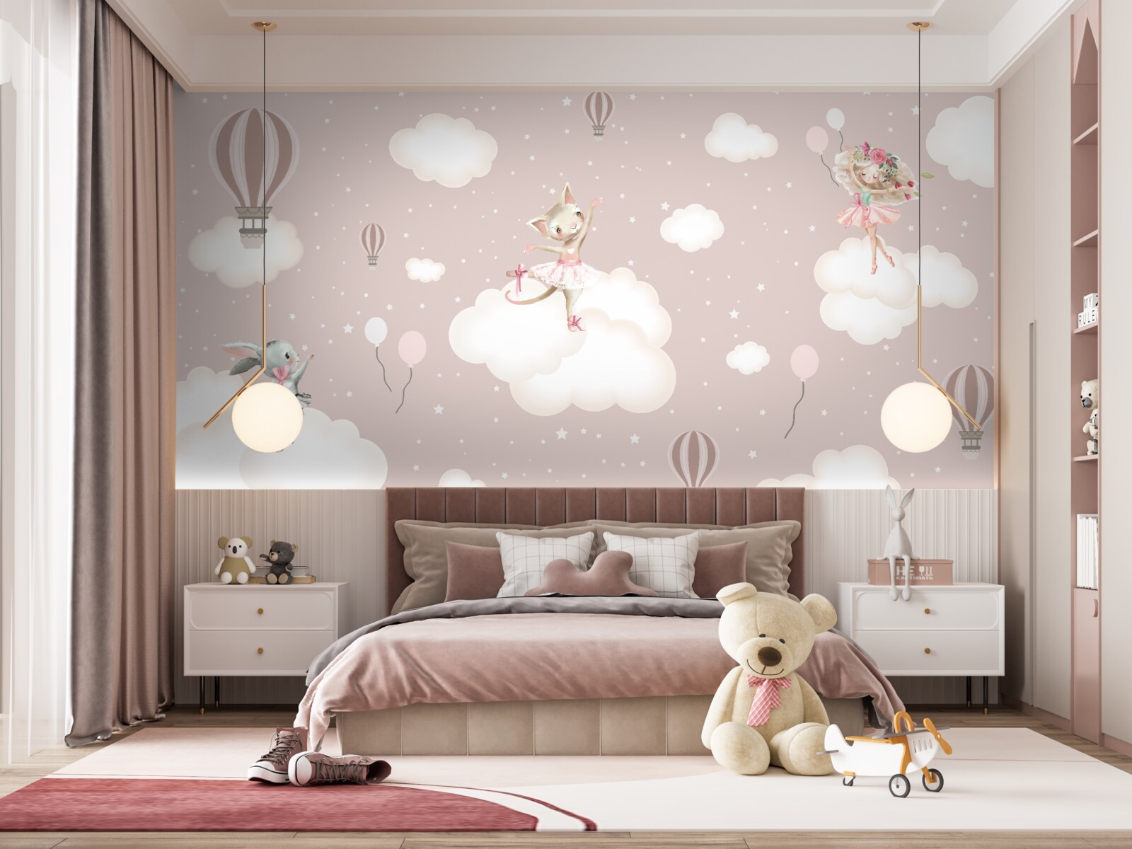 Papier peint Des créatures enchanteresses illuminent les nuages