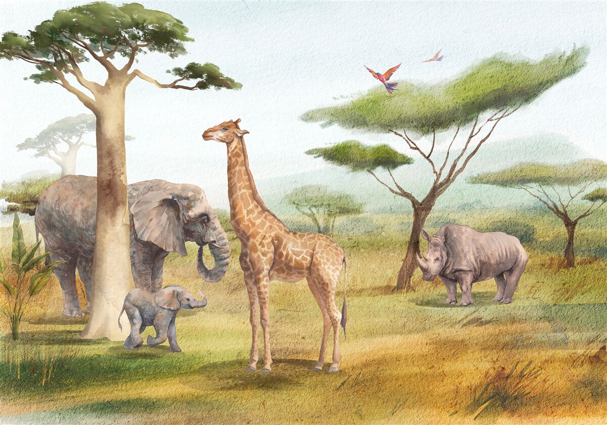 Papier peint animaux africains en safari
