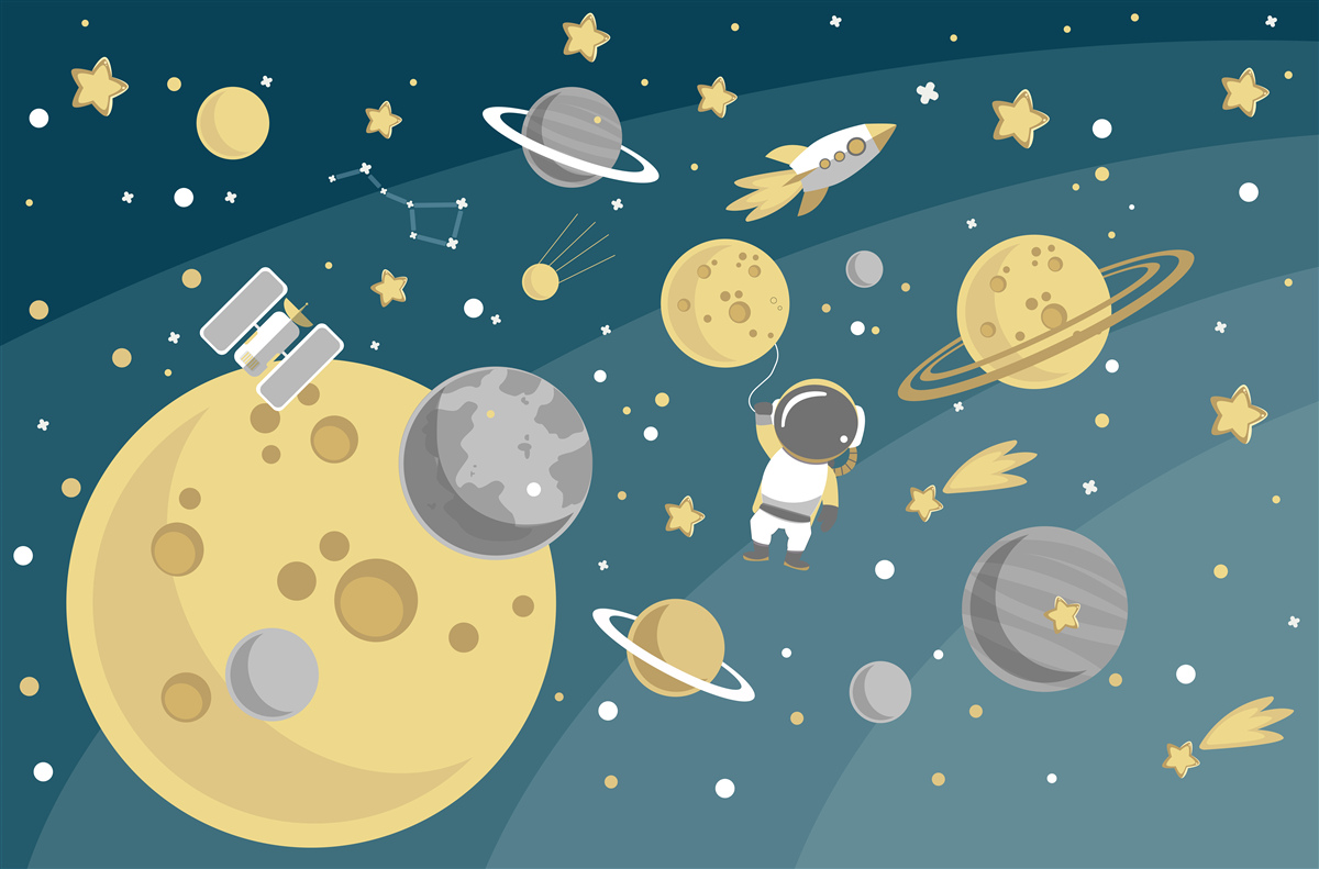 Papier peint personnalité parmi la diversité des planètes de l'espace
