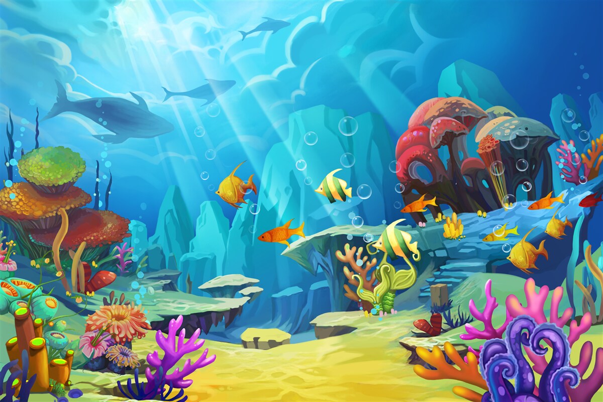 Papier peint un univers sous-marin haut en couleurs