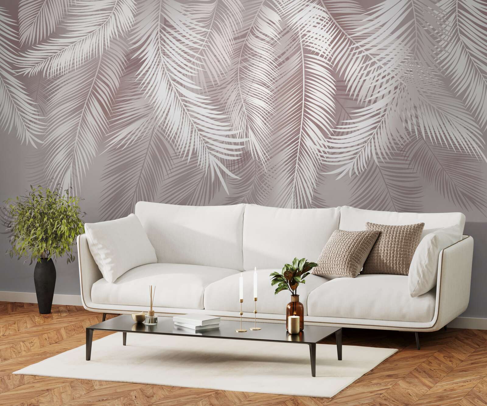 Papier peint de magnifiques feuilles de palmier