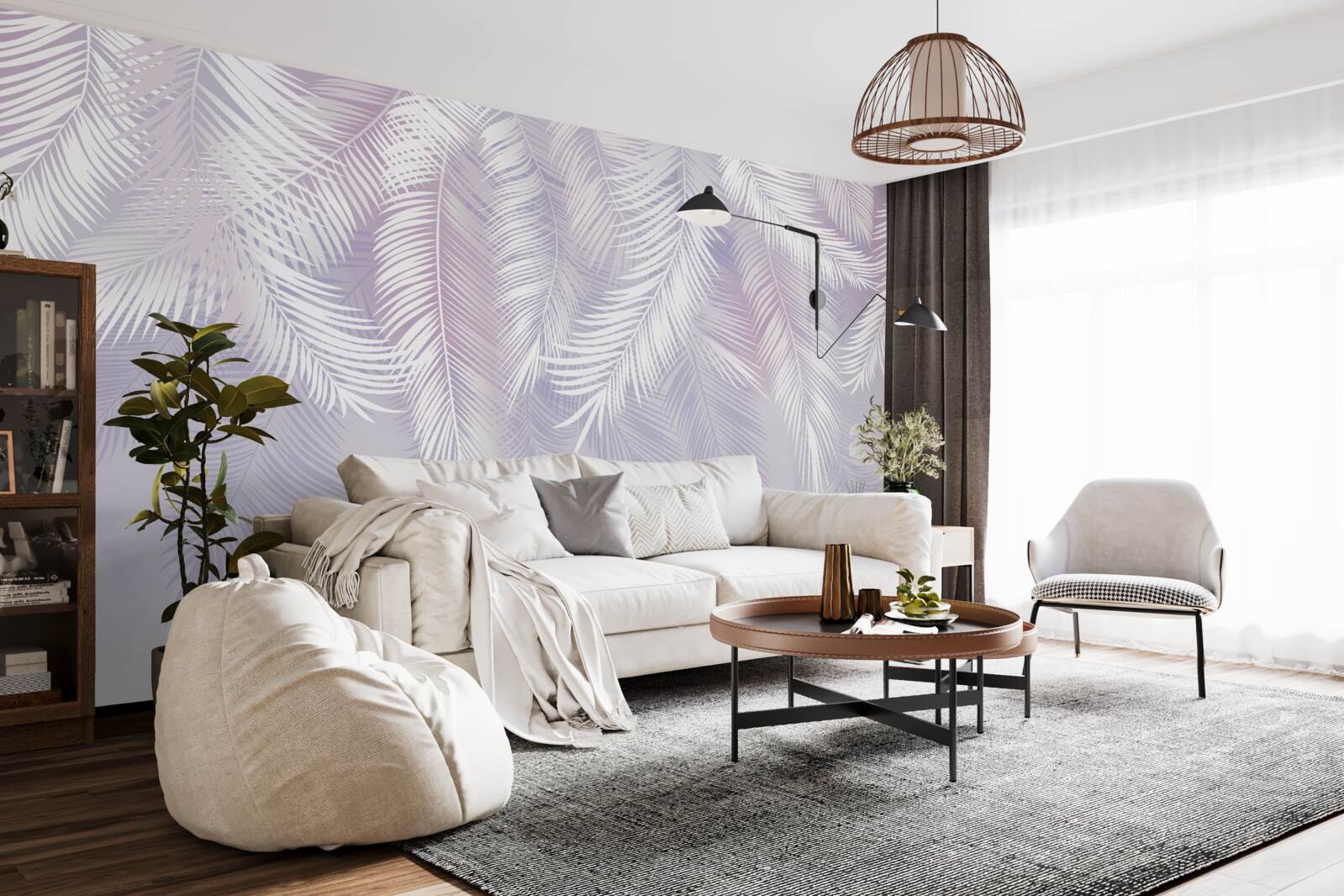 Papier peint les feuilles tropicales qui tombent