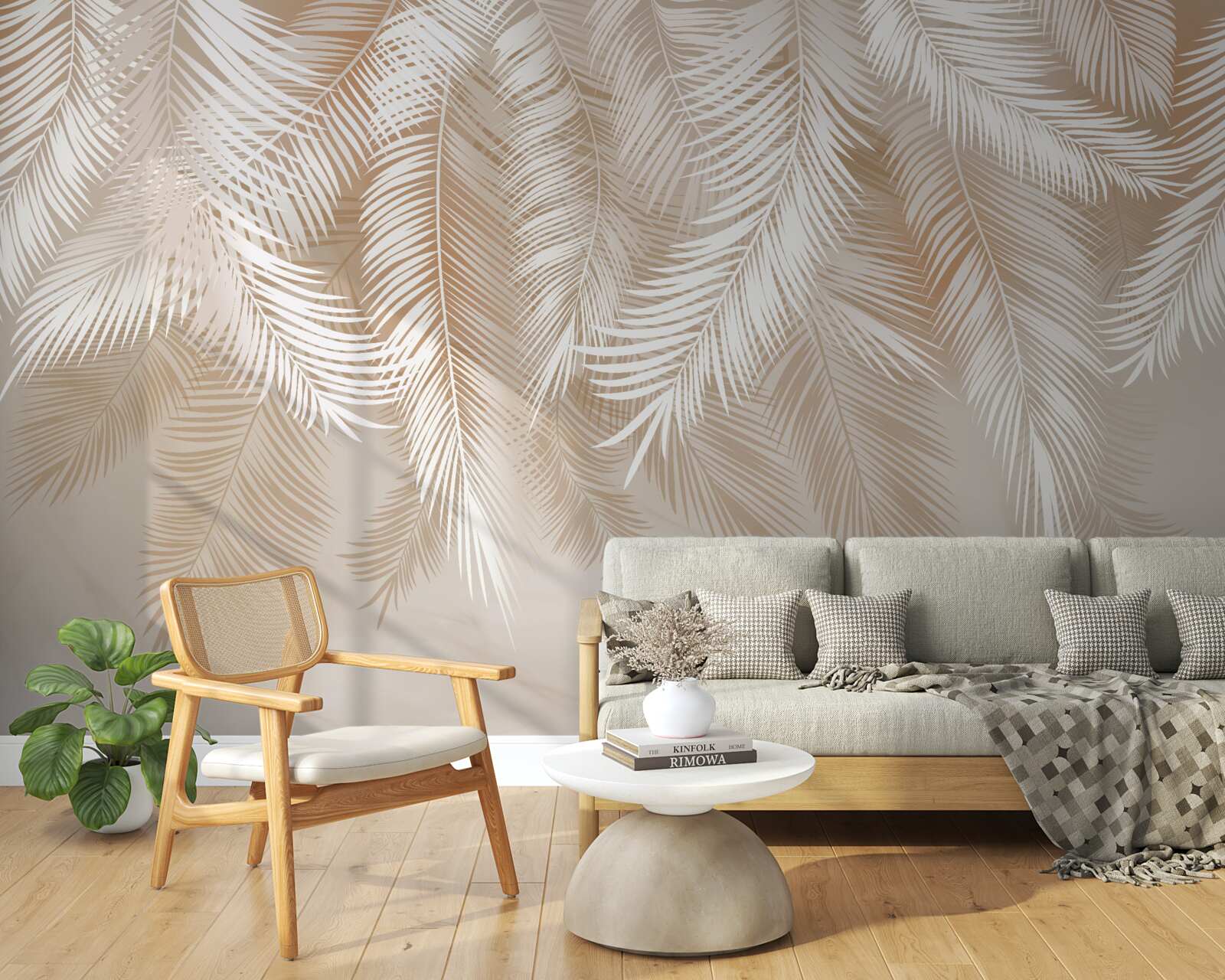 Papier peint feuilles de palmier des tropiques