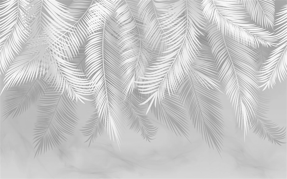 Papier peint plumes blanches pendantes
