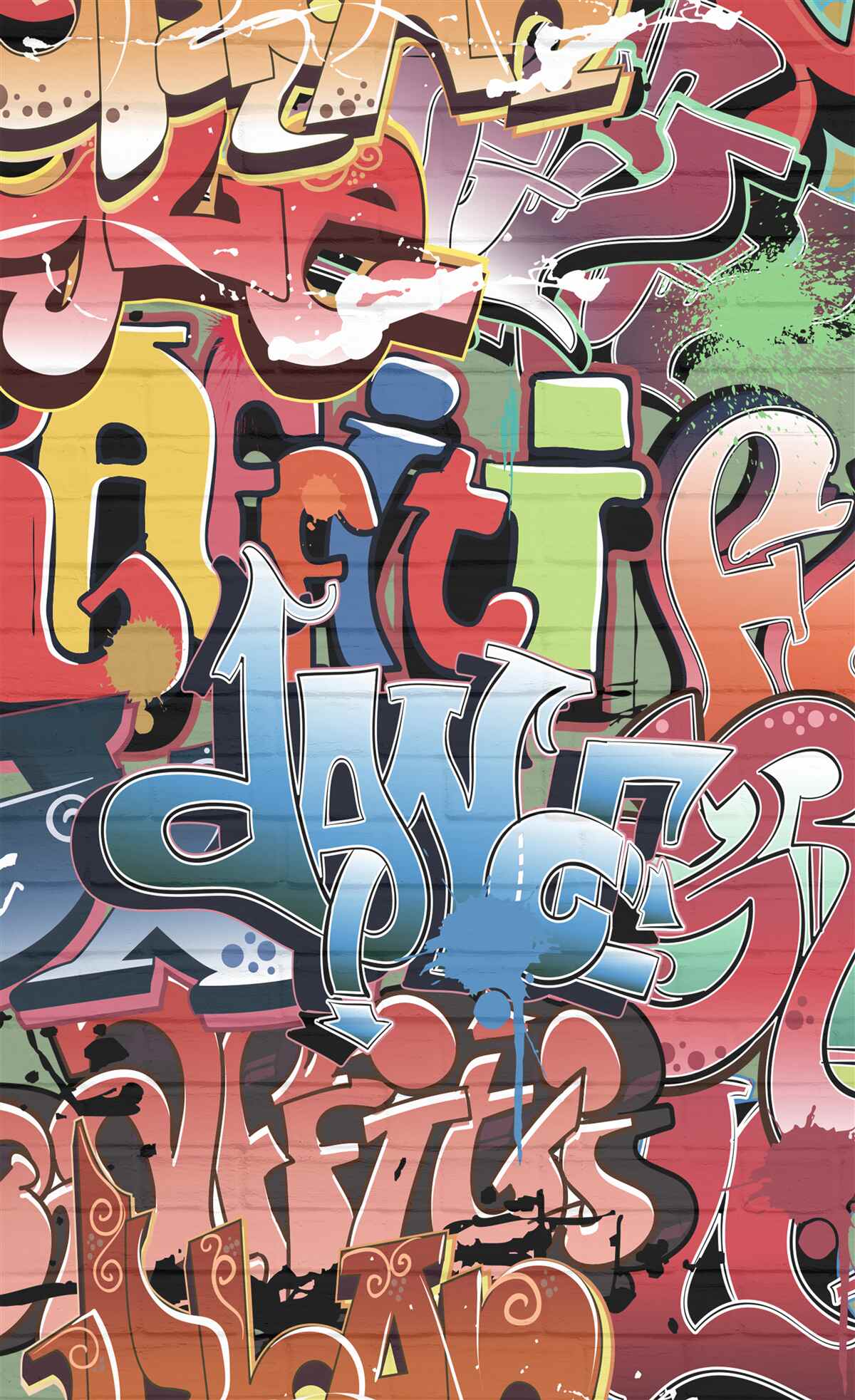 Papier peint texte explosif de l'art de la rue