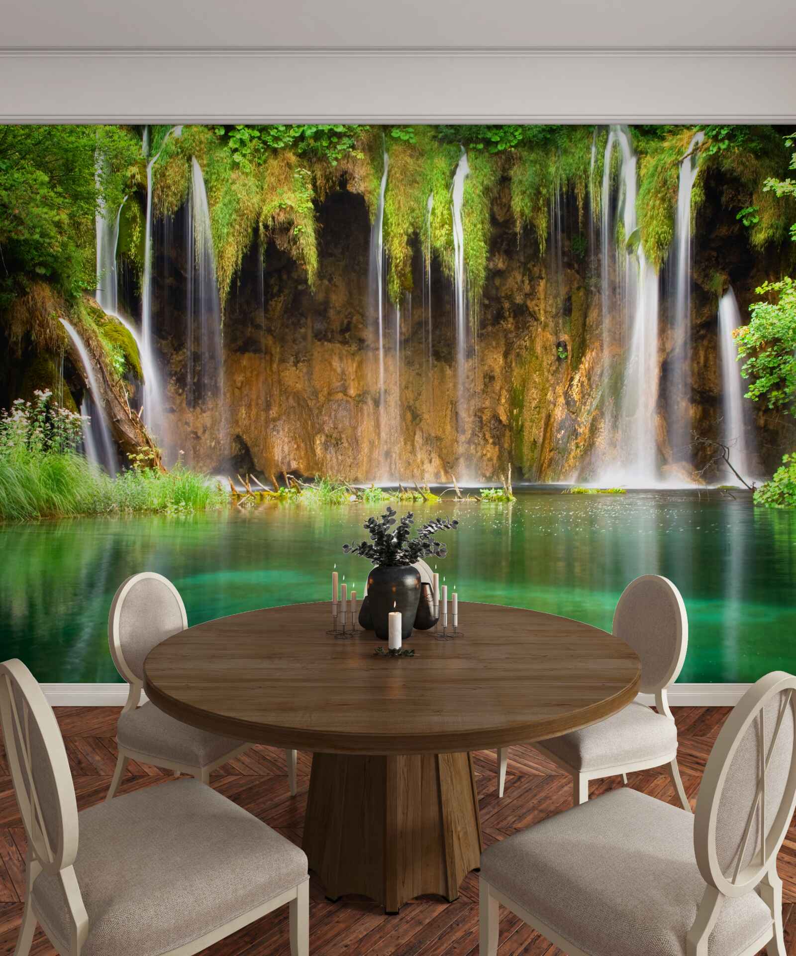 Papier peint une belle cascade dans les montagnes