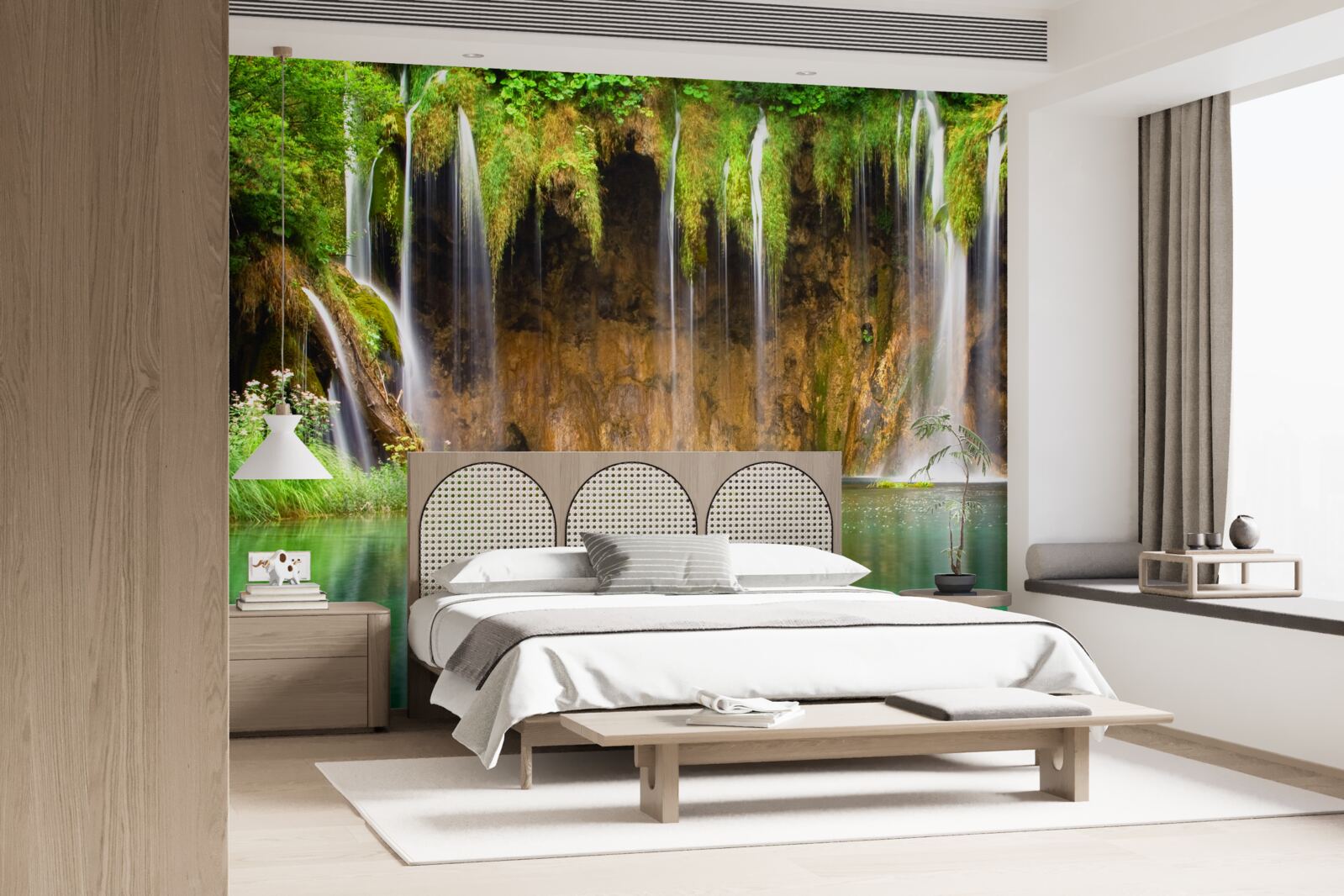 Papier peint une belle cascade dans les montagnes