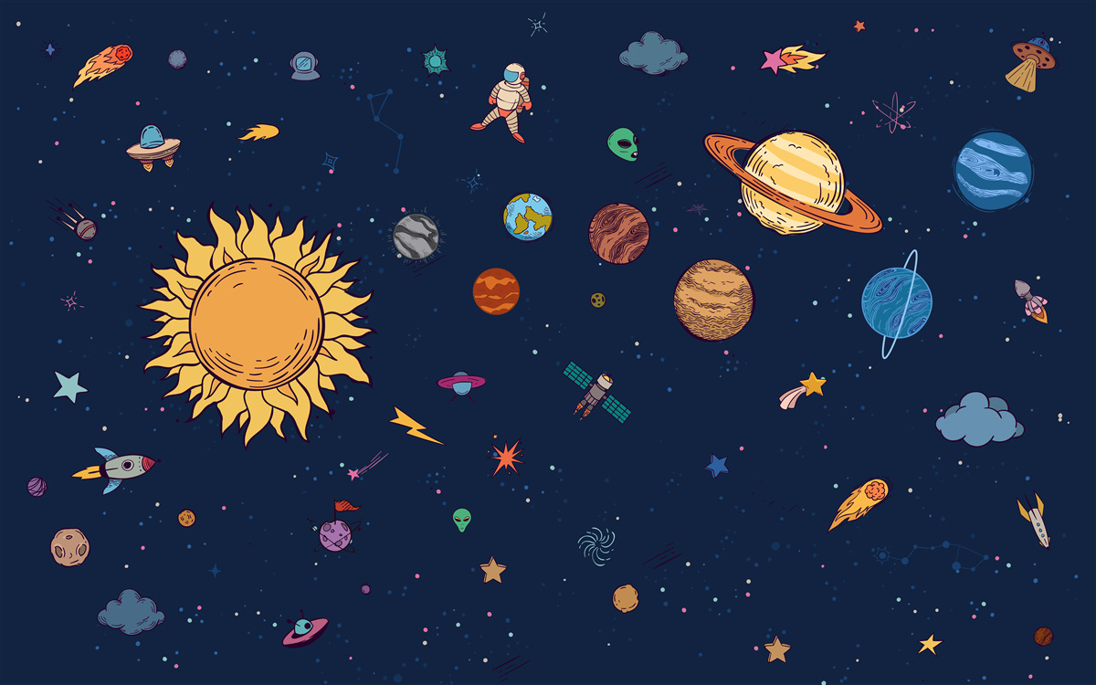 Papier peint système d'exploration spatiale