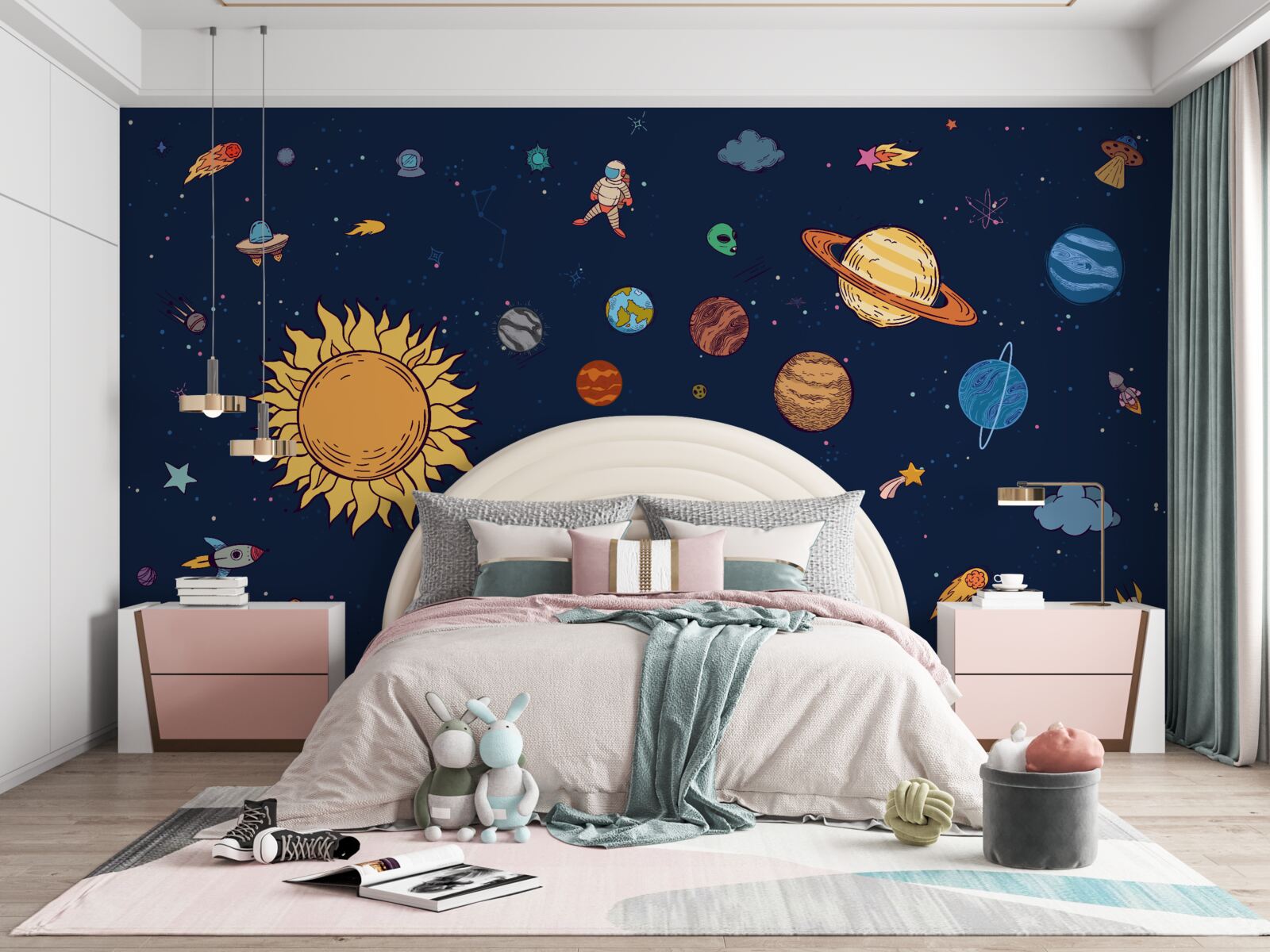 Papier peint système d'exploration spatiale