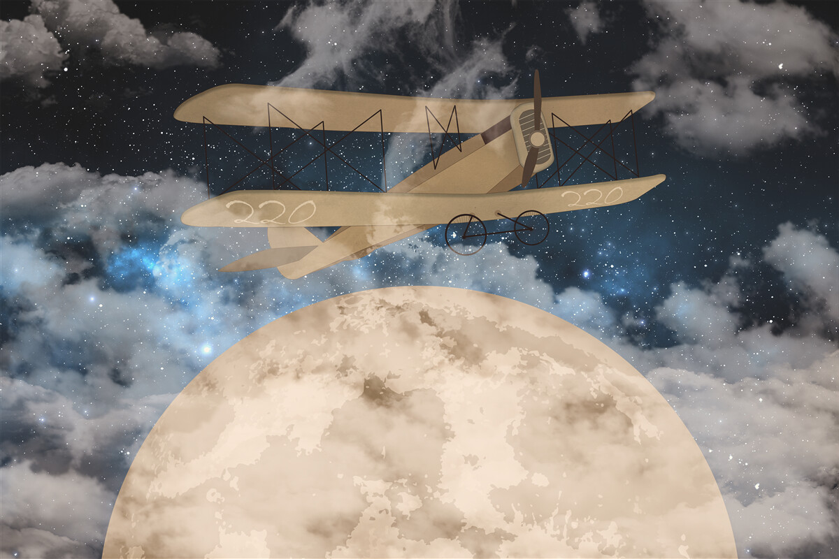 Papier peint avion à hélice dans les airs