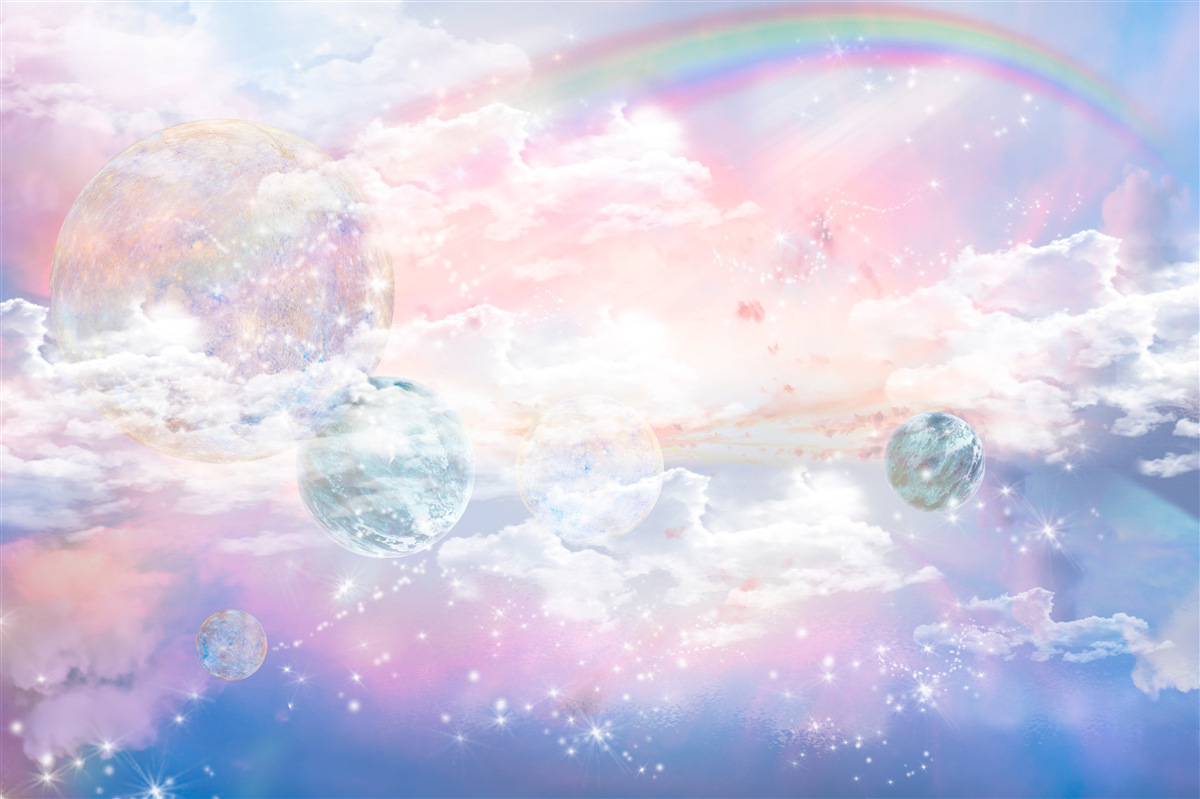 Papier peint un ciel plein de romantisme et d'arcs-en-ciel