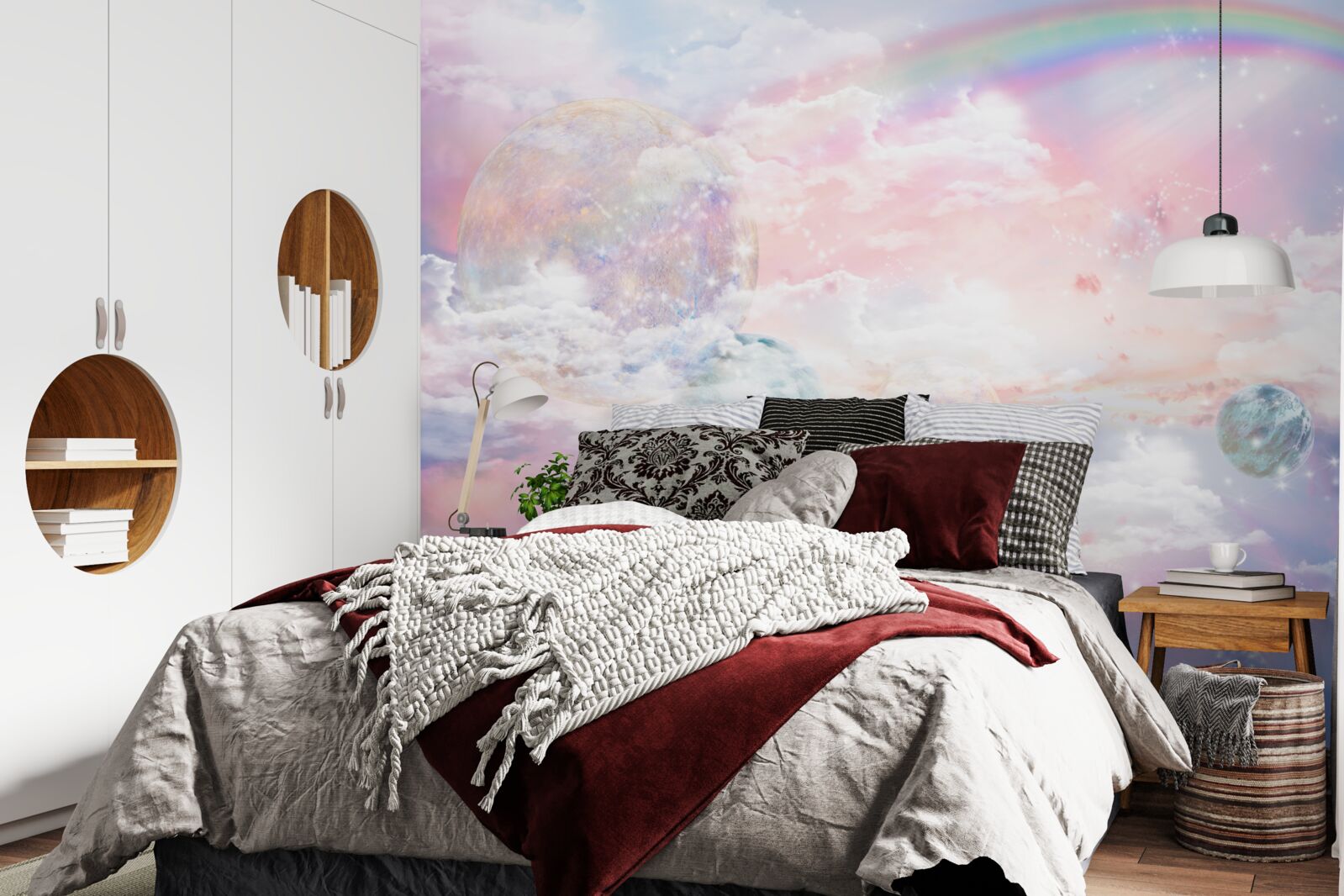 Papier peint un ciel plein de romantisme et d'arcs-en-ciel
