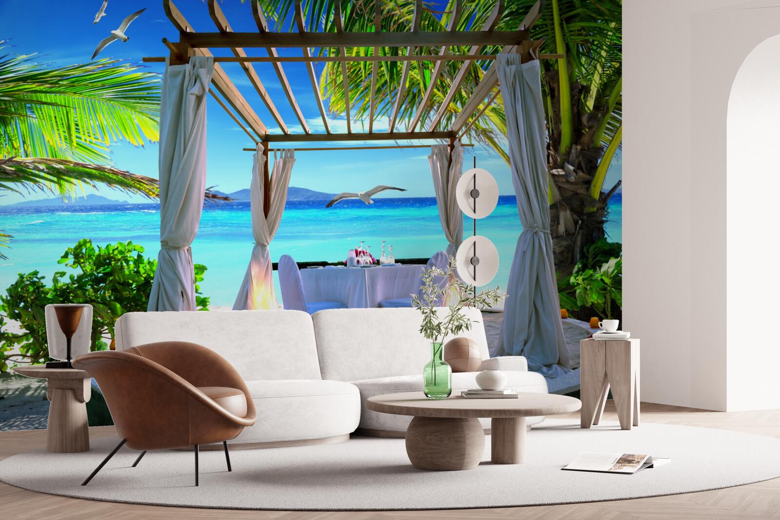 Papier peint table de plage