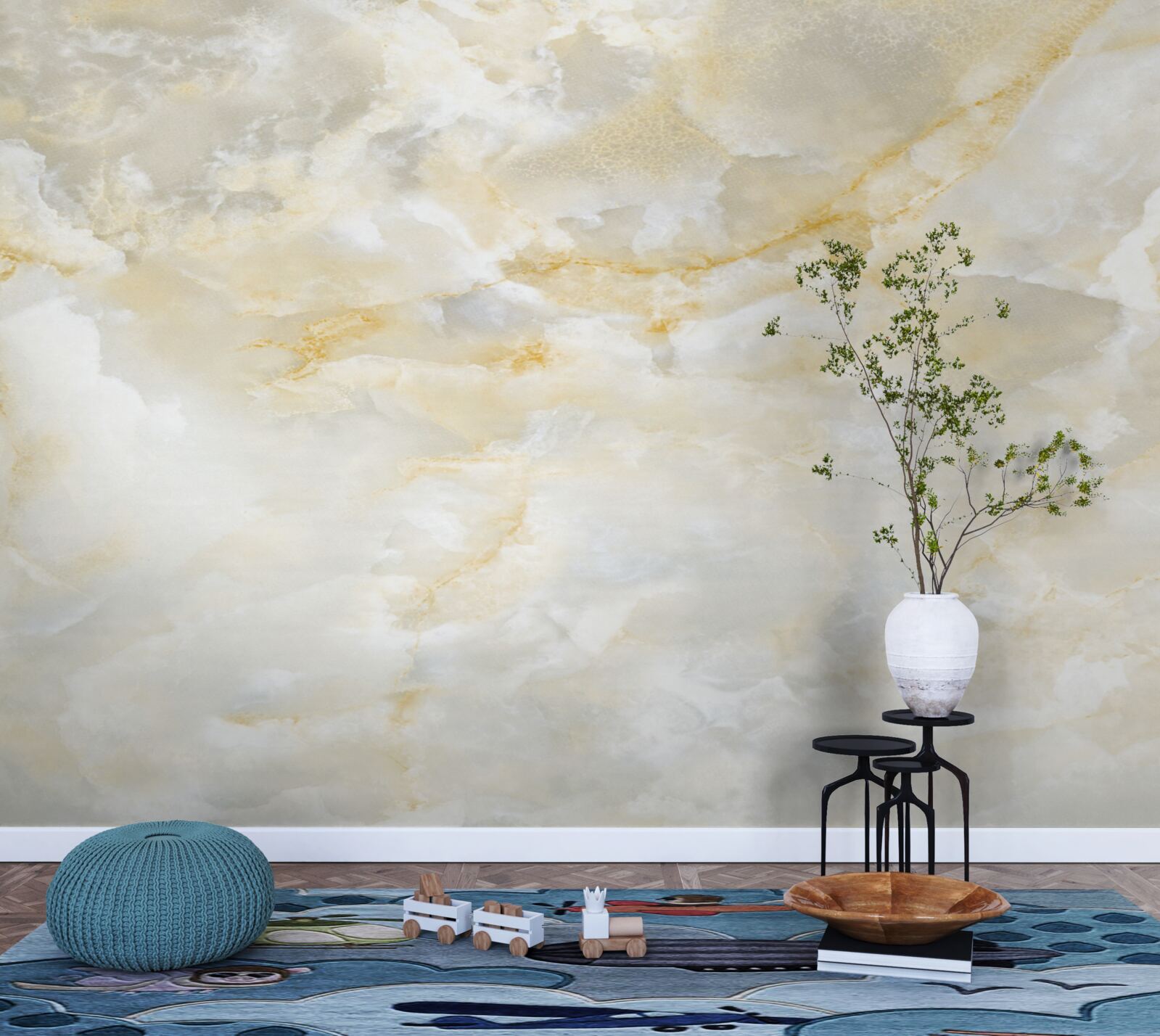 Papier peint fortes pluies sur des eaux calmes