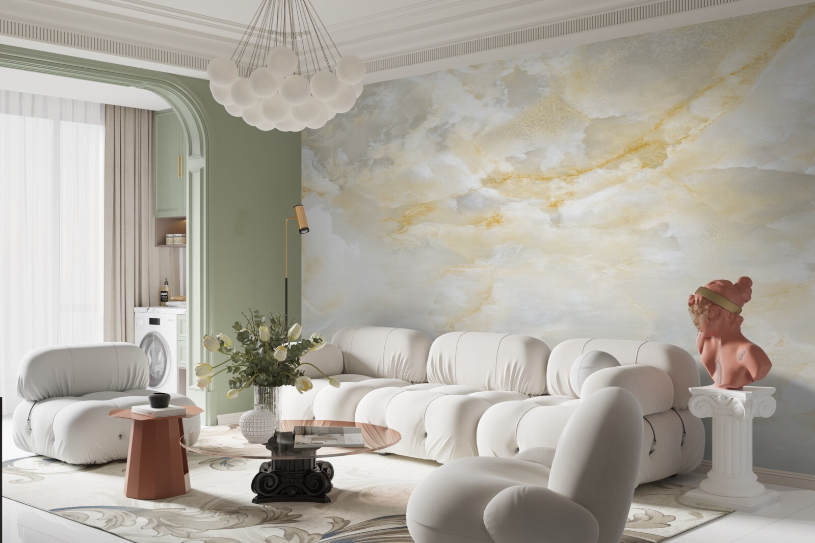 Papier peint fortes pluies sur des eaux calmes