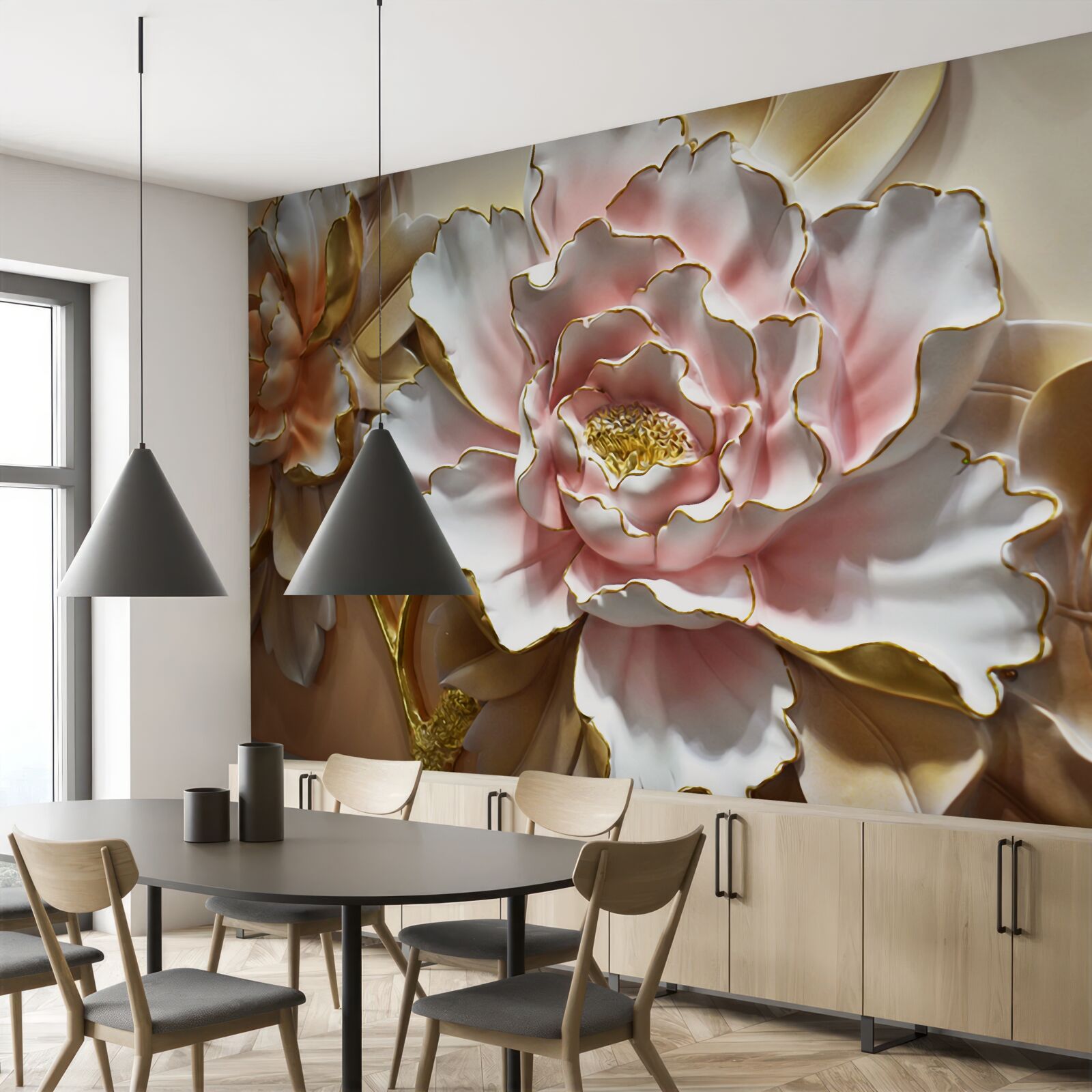 Papier peint le bourgeon de lotus s'est ouvert dans toute sa splendeur