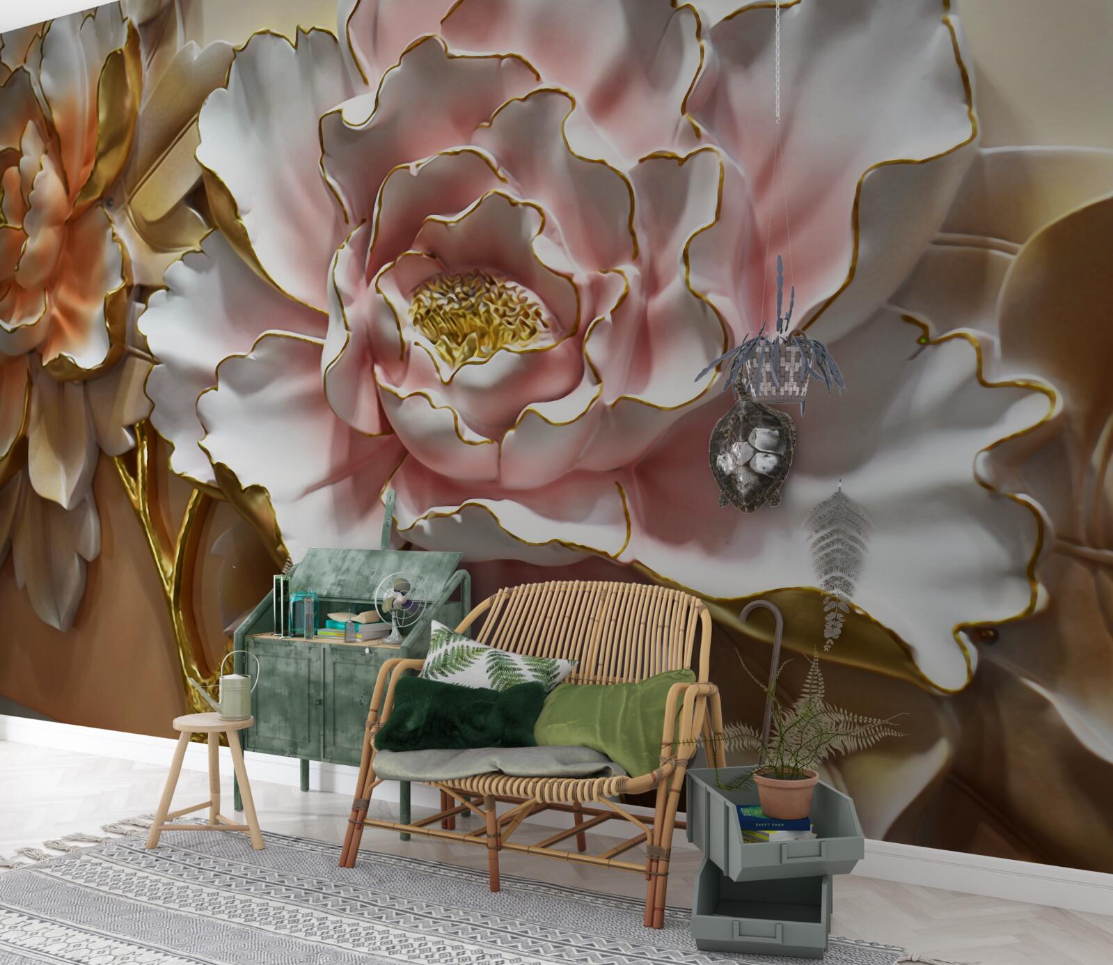 Papier peint le bourgeon de lotus s'est ouvert dans toute sa splendeur