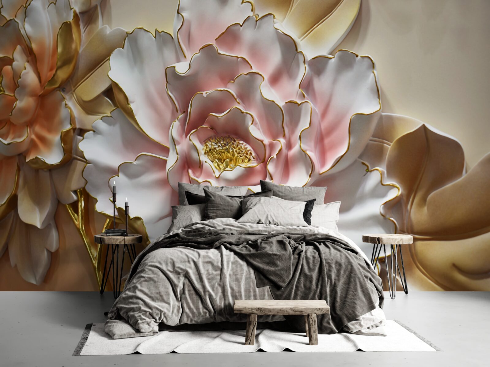 Papier peint le bourgeon de lotus s'est ouvert dans toute sa splendeur