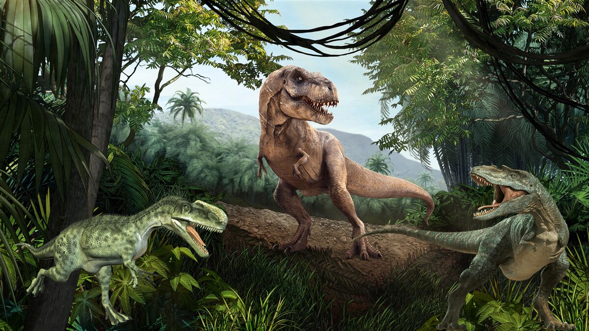 Papier peint la période des dinosaures sous les tropiques