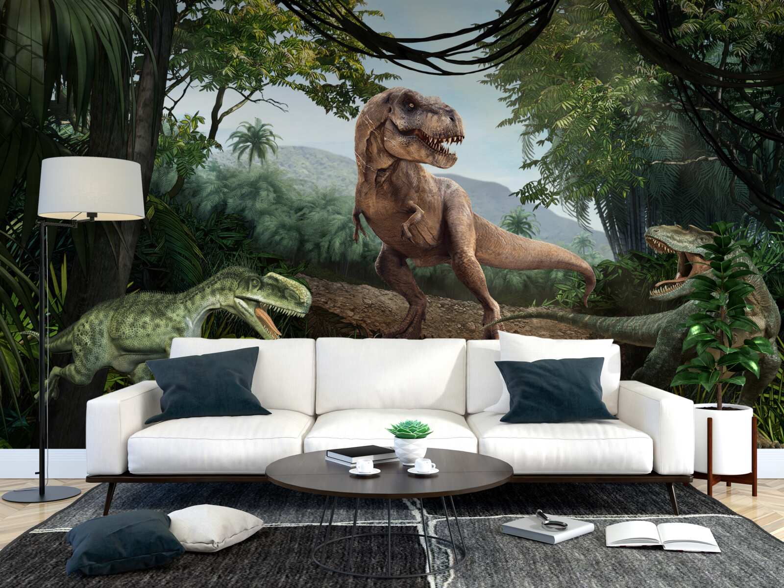 Papier peint la période des dinosaures sous les tropiques