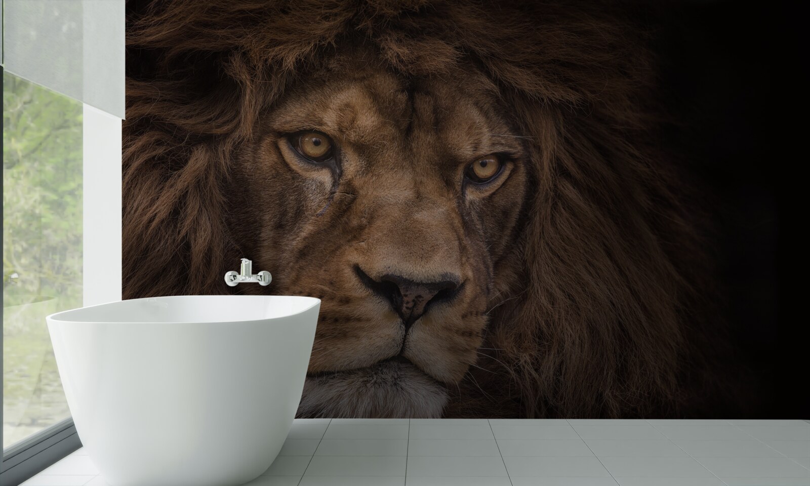 Papier peint le regard furtif de l'adulte roi des animaux