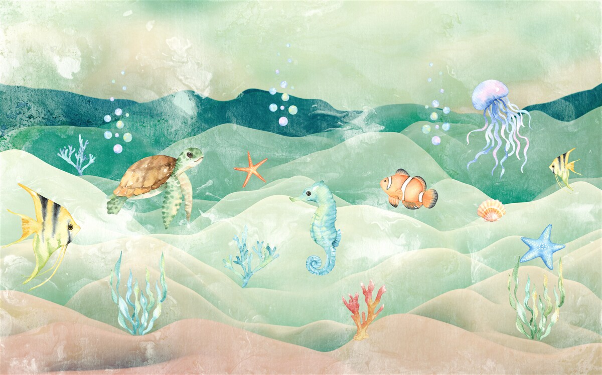 Papier peint beaucoup de vie marine et de poissons divers