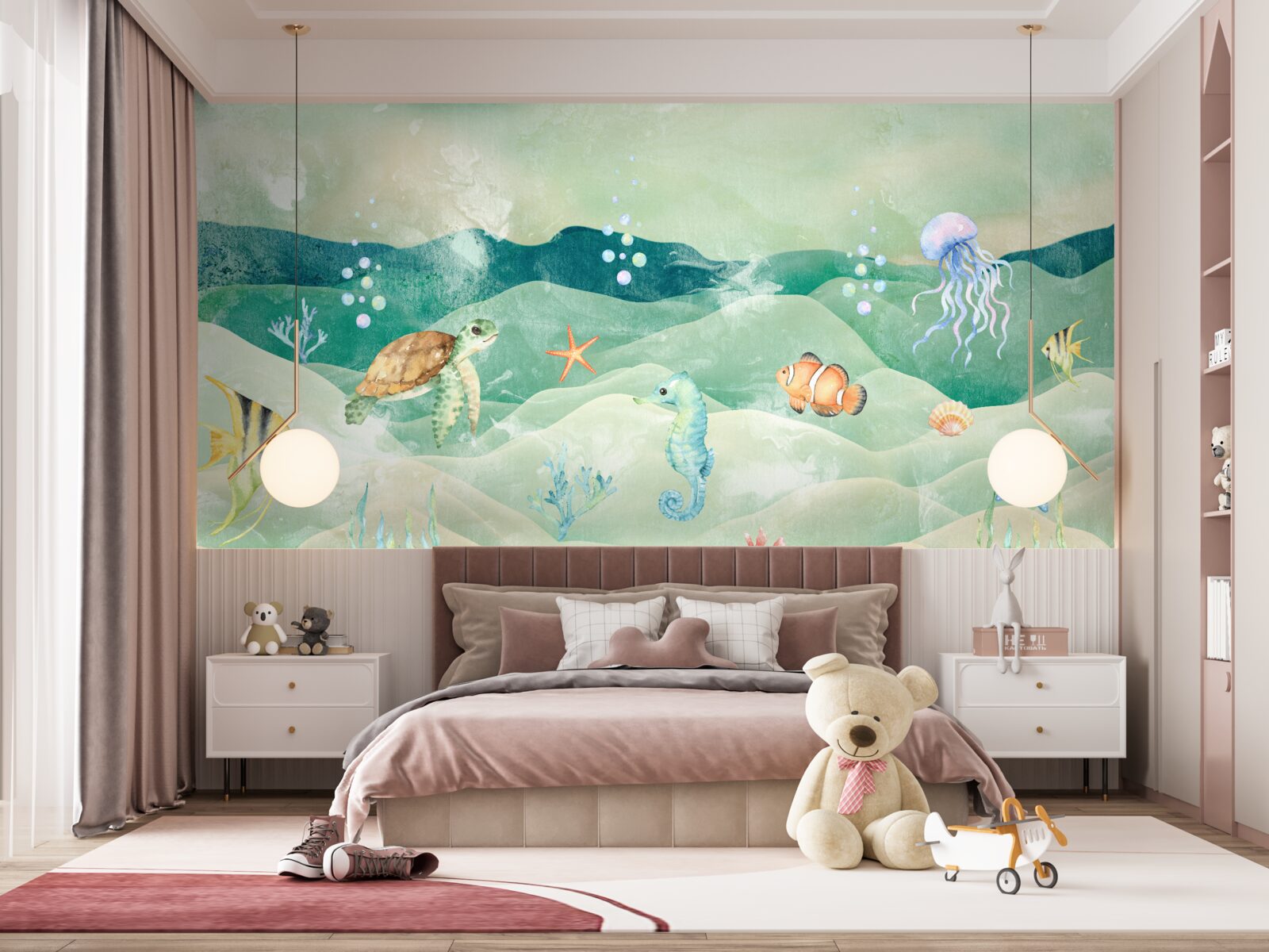 Papier peint beaucoup de vie marine et de poissons divers