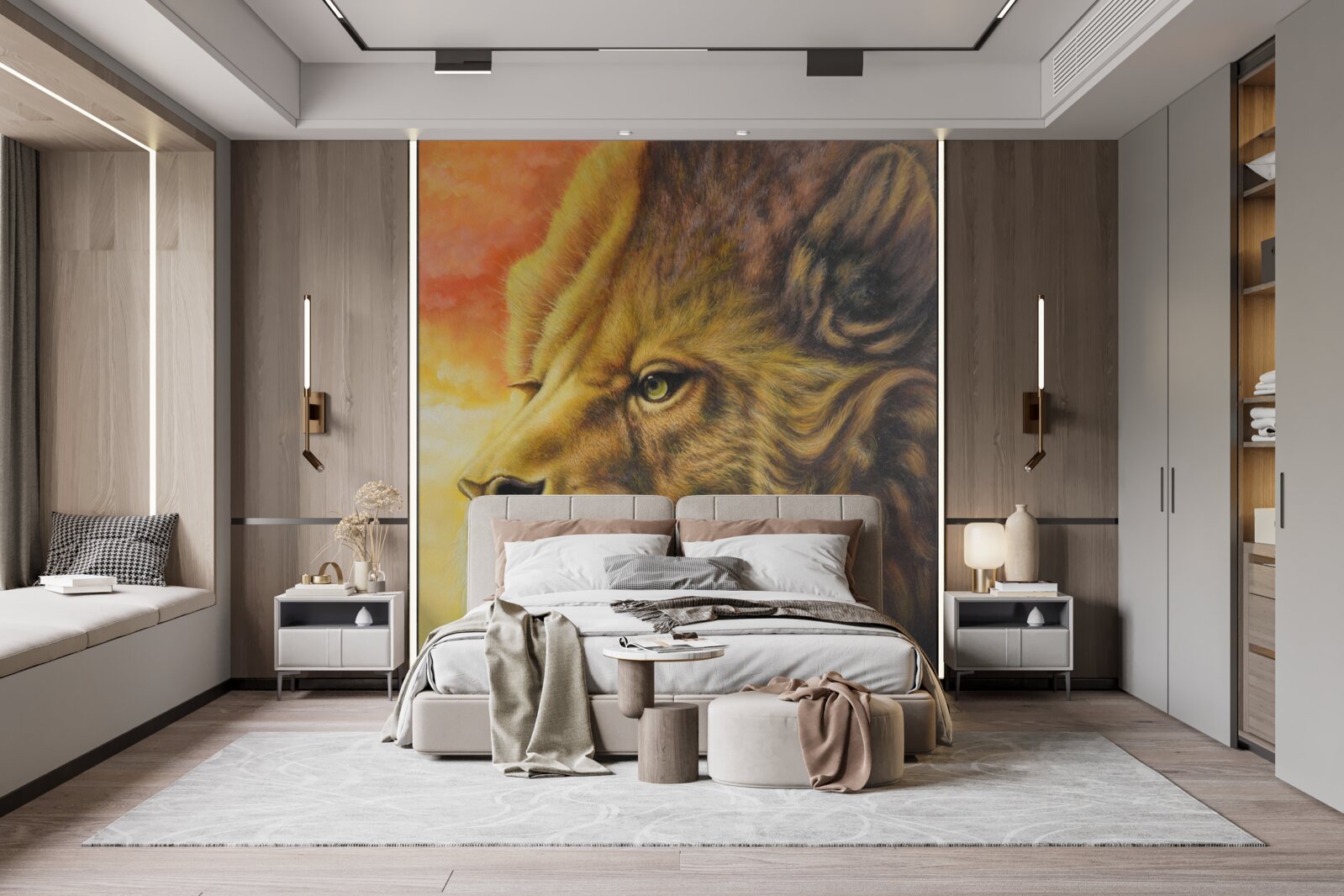 Papier peint magnifique image d'un lion