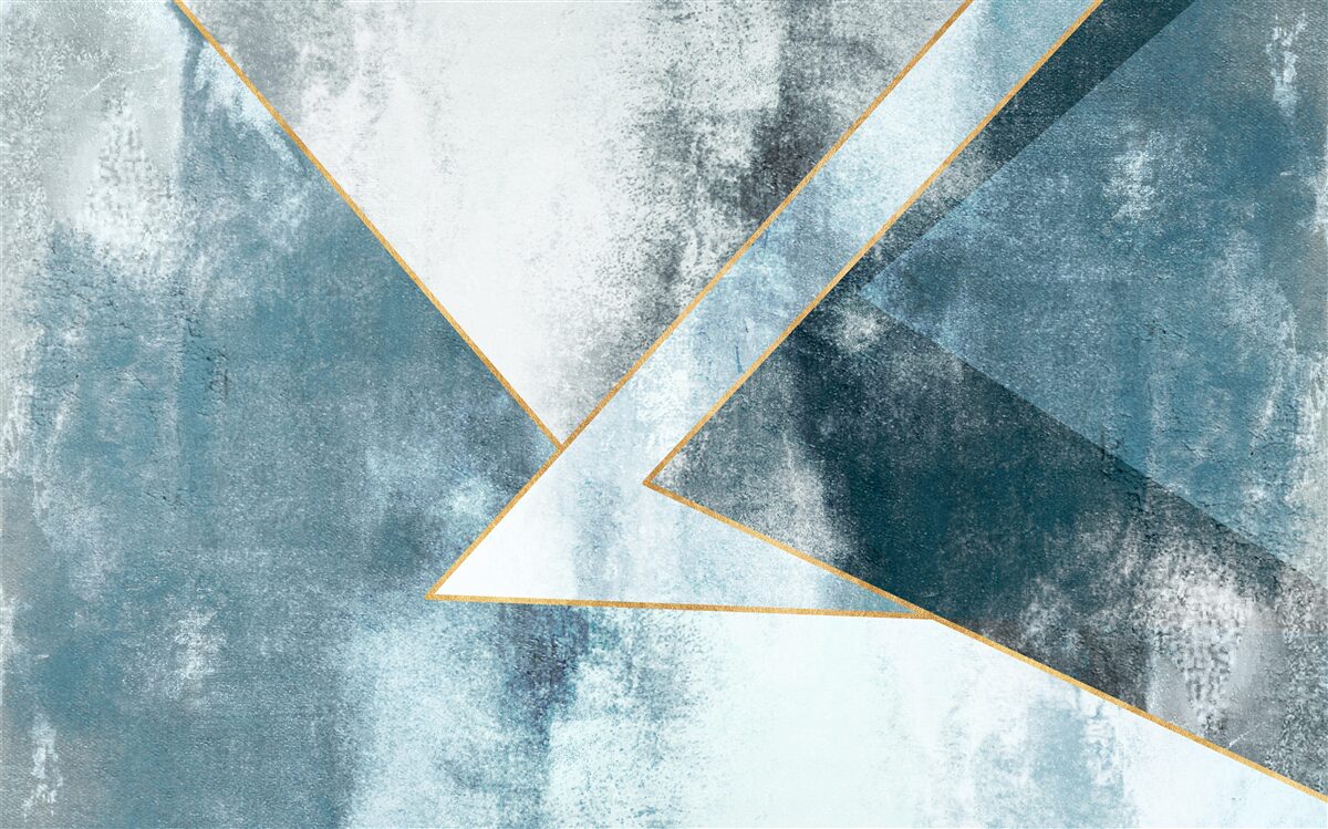 Papier peint marbre bleu avec bords dorés