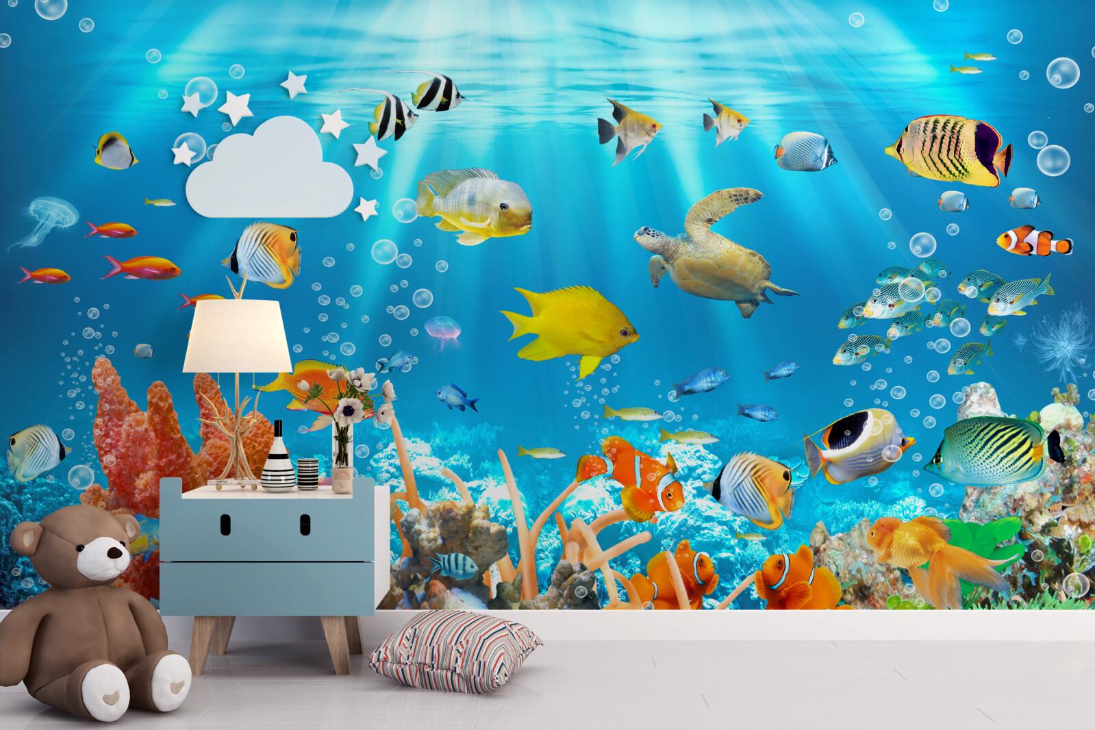 Papier peint le monde vibrant des profondeurs sous-marines