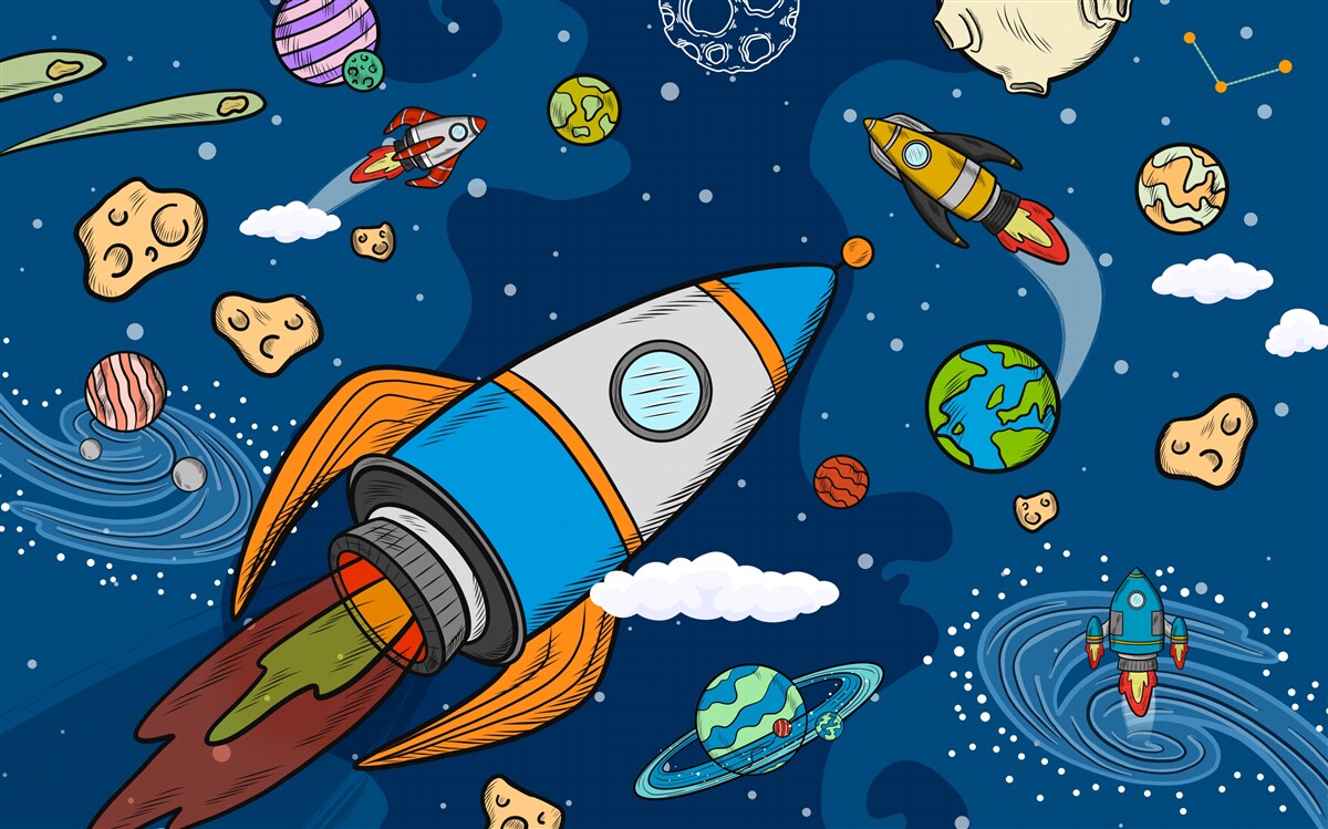 Papier peint fusées spatiales