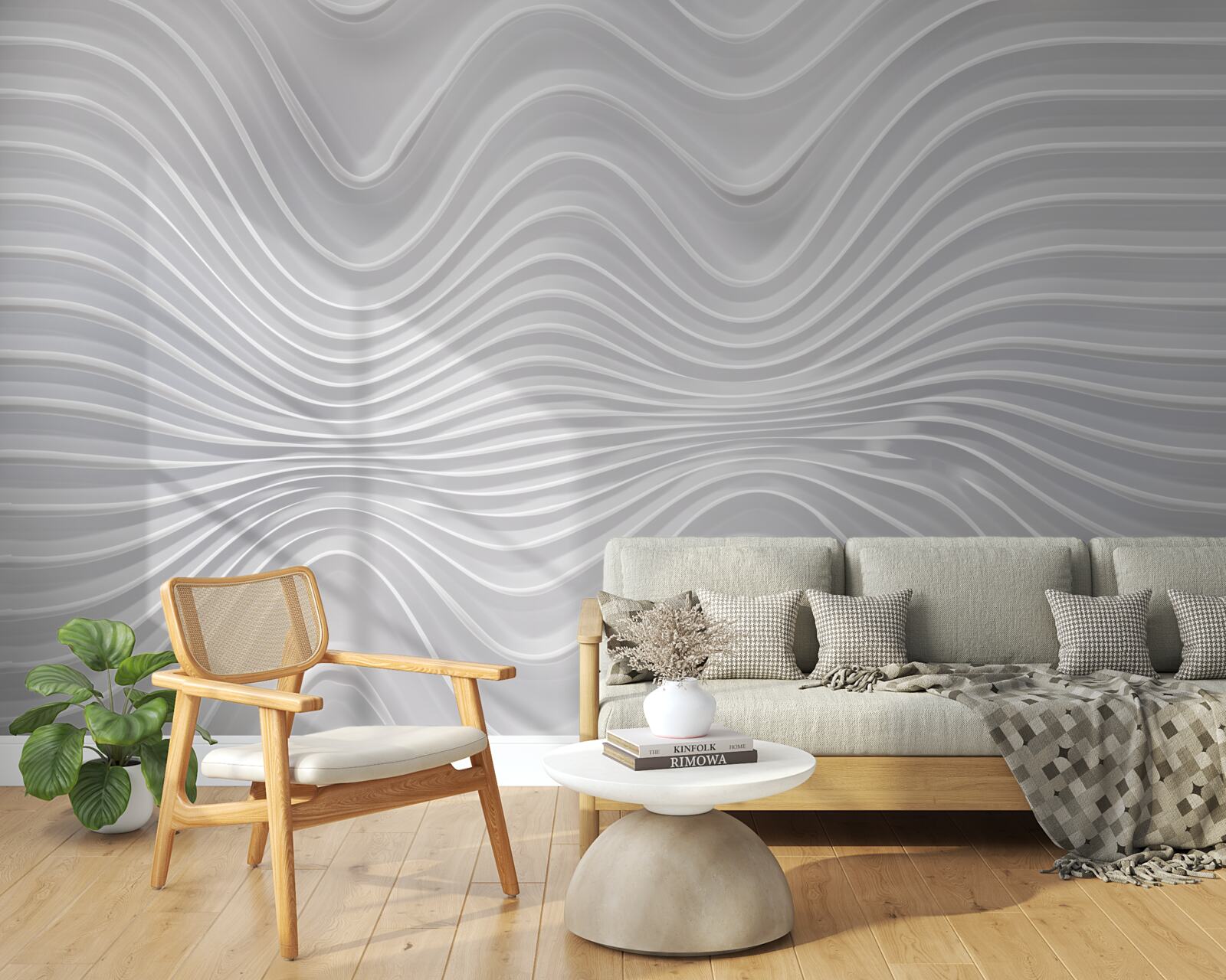 Papier peint ondes s'étendant à l'infini dans la direction horizontale