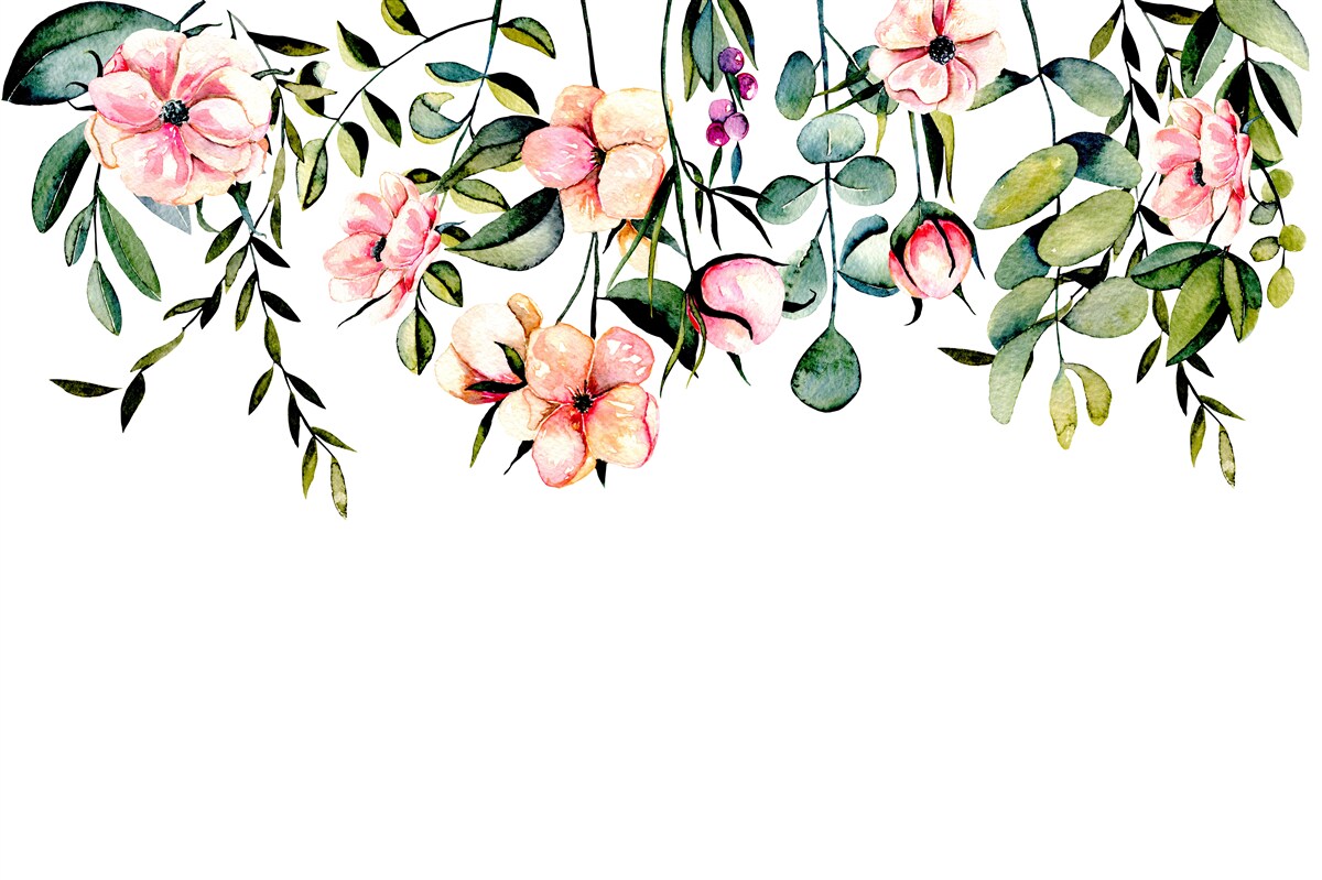Papier peint fleurs poussant en été