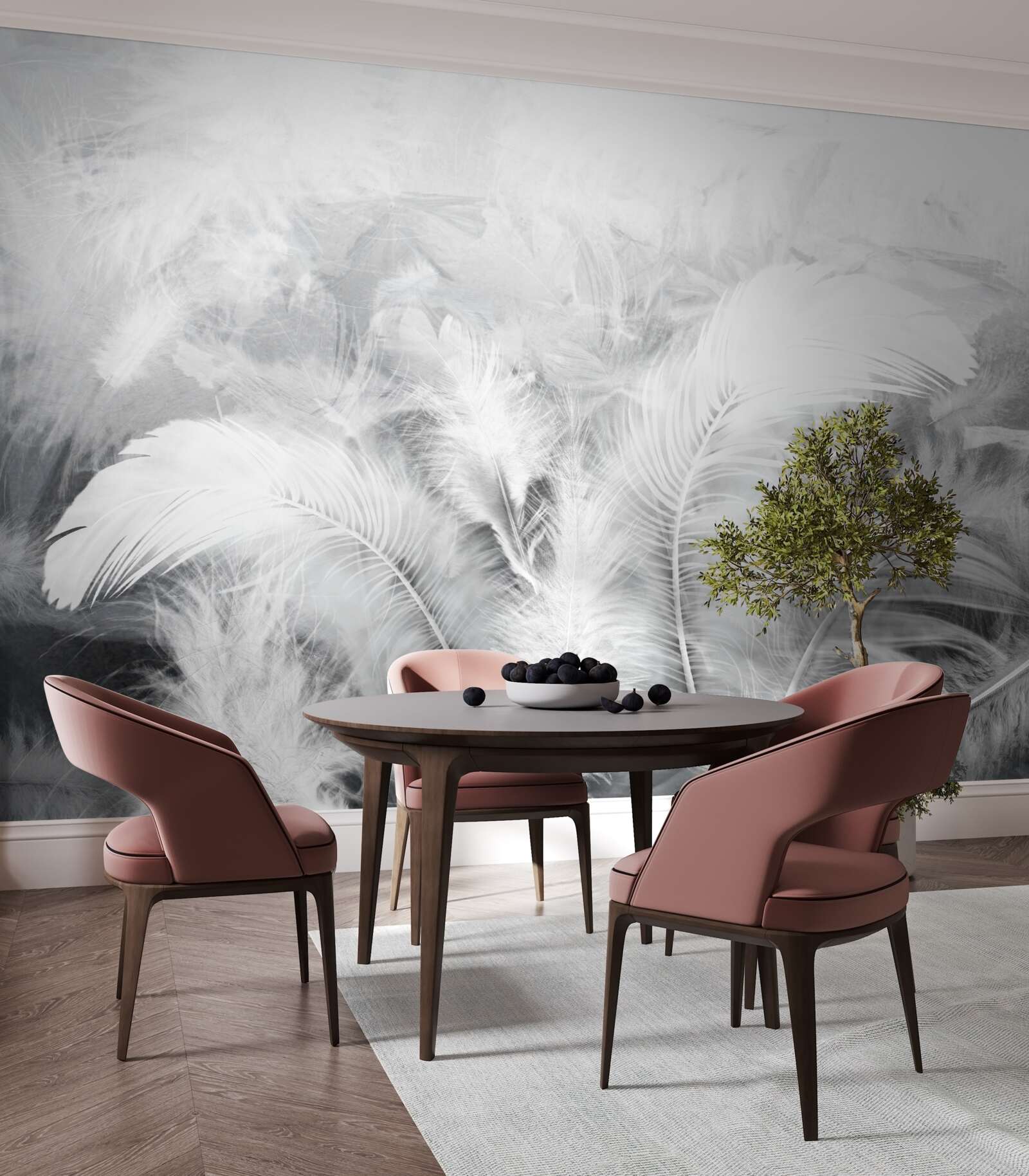 Papier peint les plumes, comme les feuilles des plantes, sont brillantes