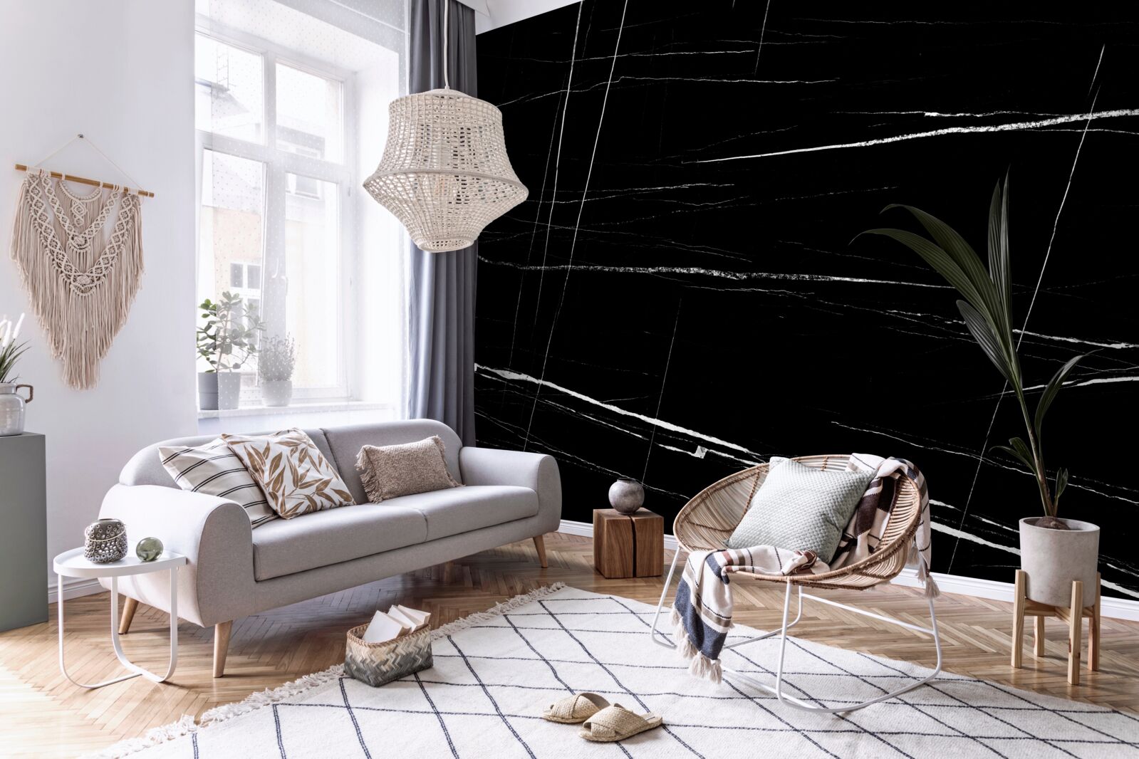Papier peint fond sombre avec des lignes blanches floues