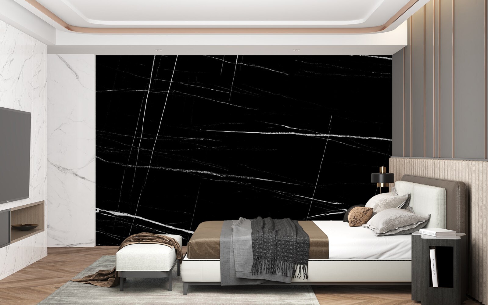 Papier peint fond sombre avec des lignes blanches floues