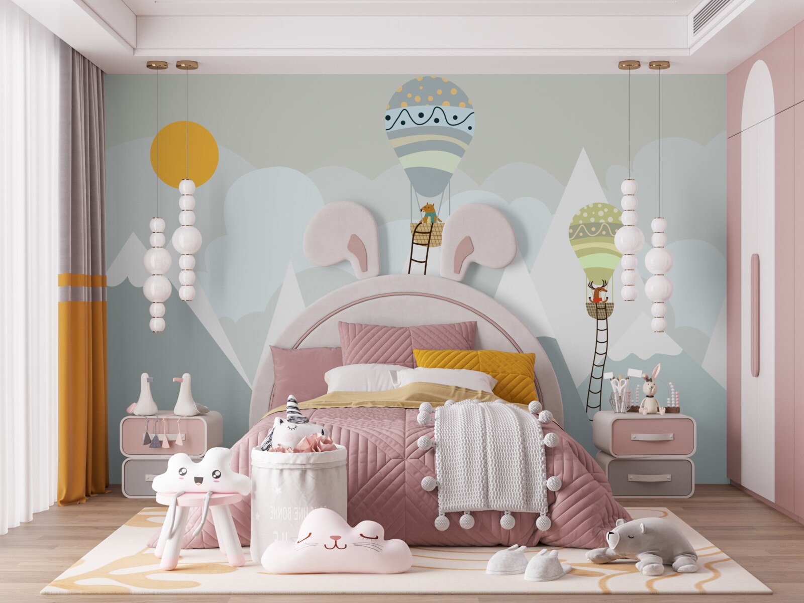 Papier peint animaux sur ballons
