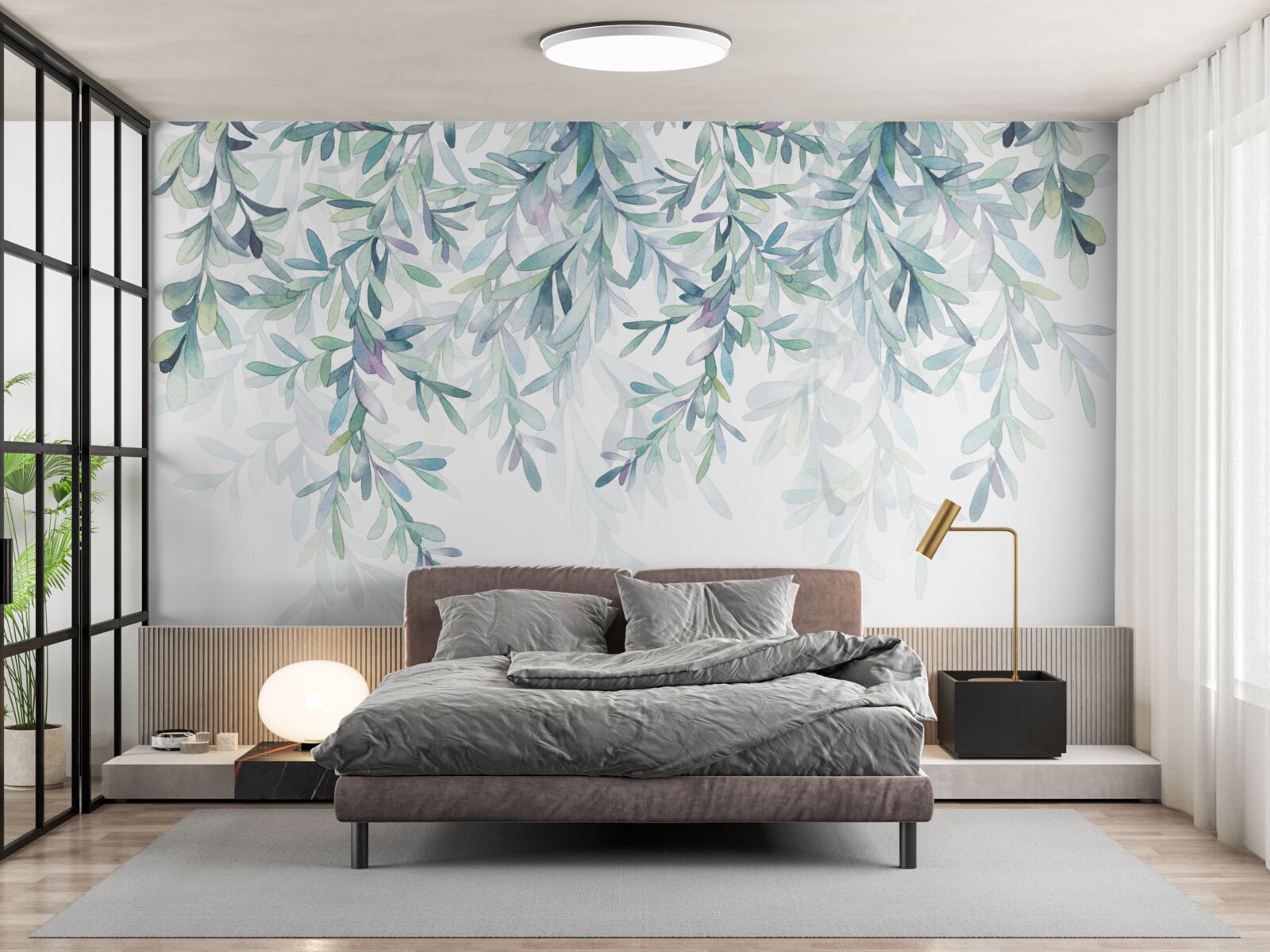 Papier peint les feuilles des branches deviennent vertes