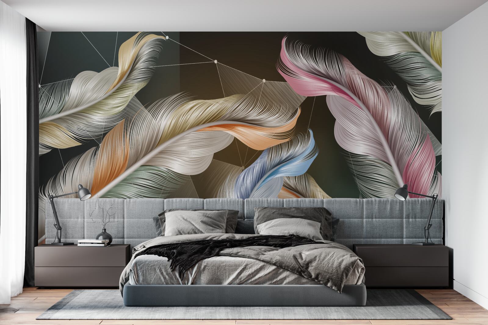Papier peint un soupçon de couleurs vives dans le ciel nocturne
