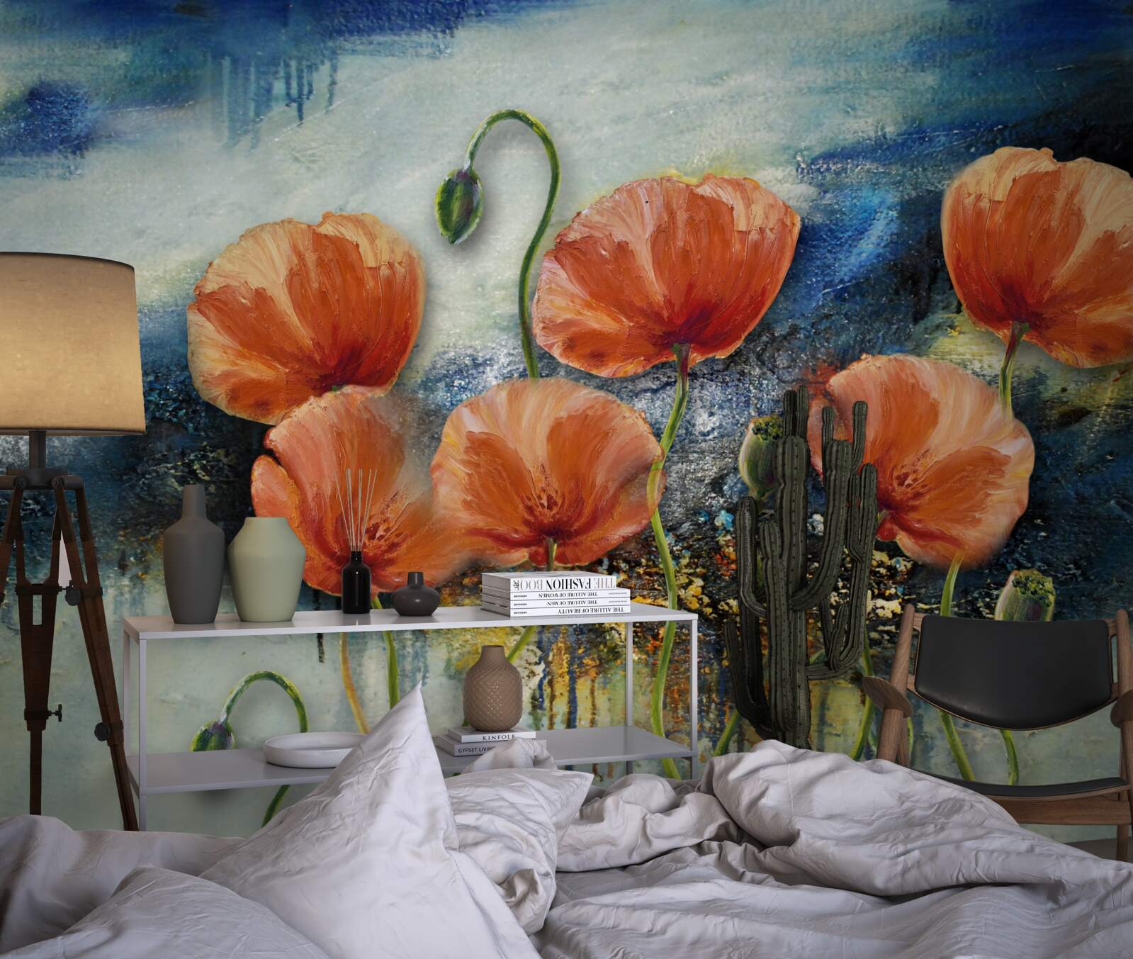 Papier peint une collection de gracieux pavots d'été écarlates