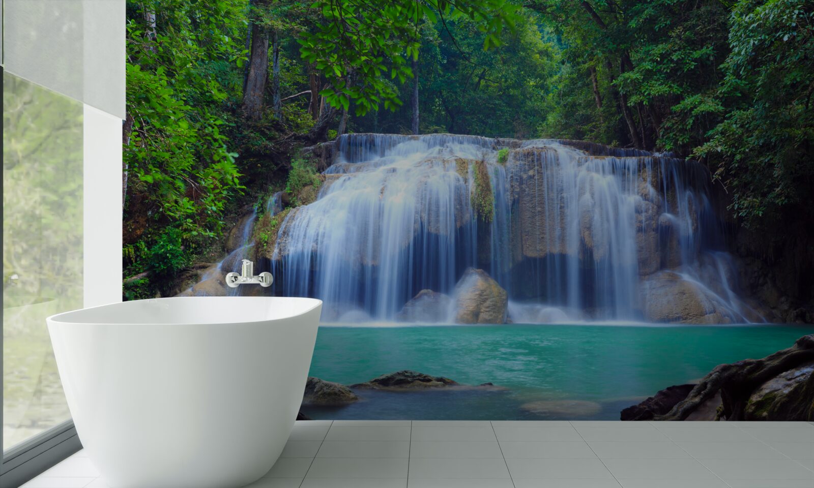 Papier peint cascade d'erawan à kanchanaburi, thaïlande