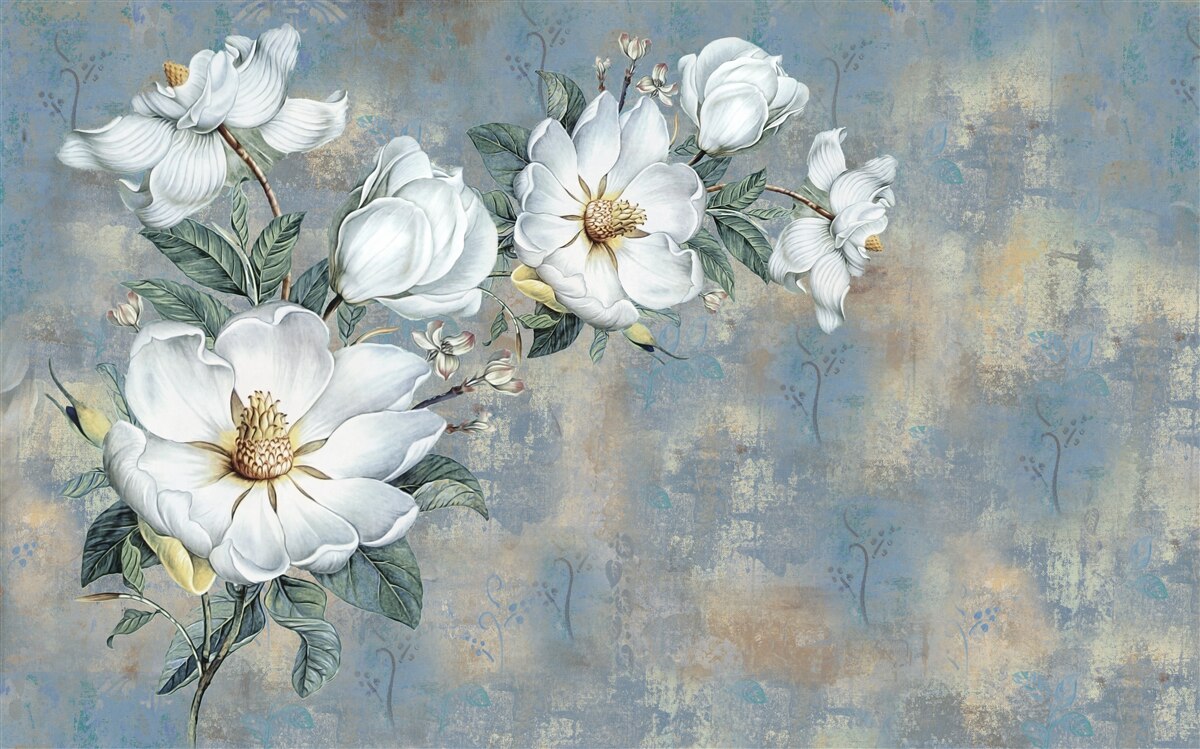 Papier peint magnolia en fleurs