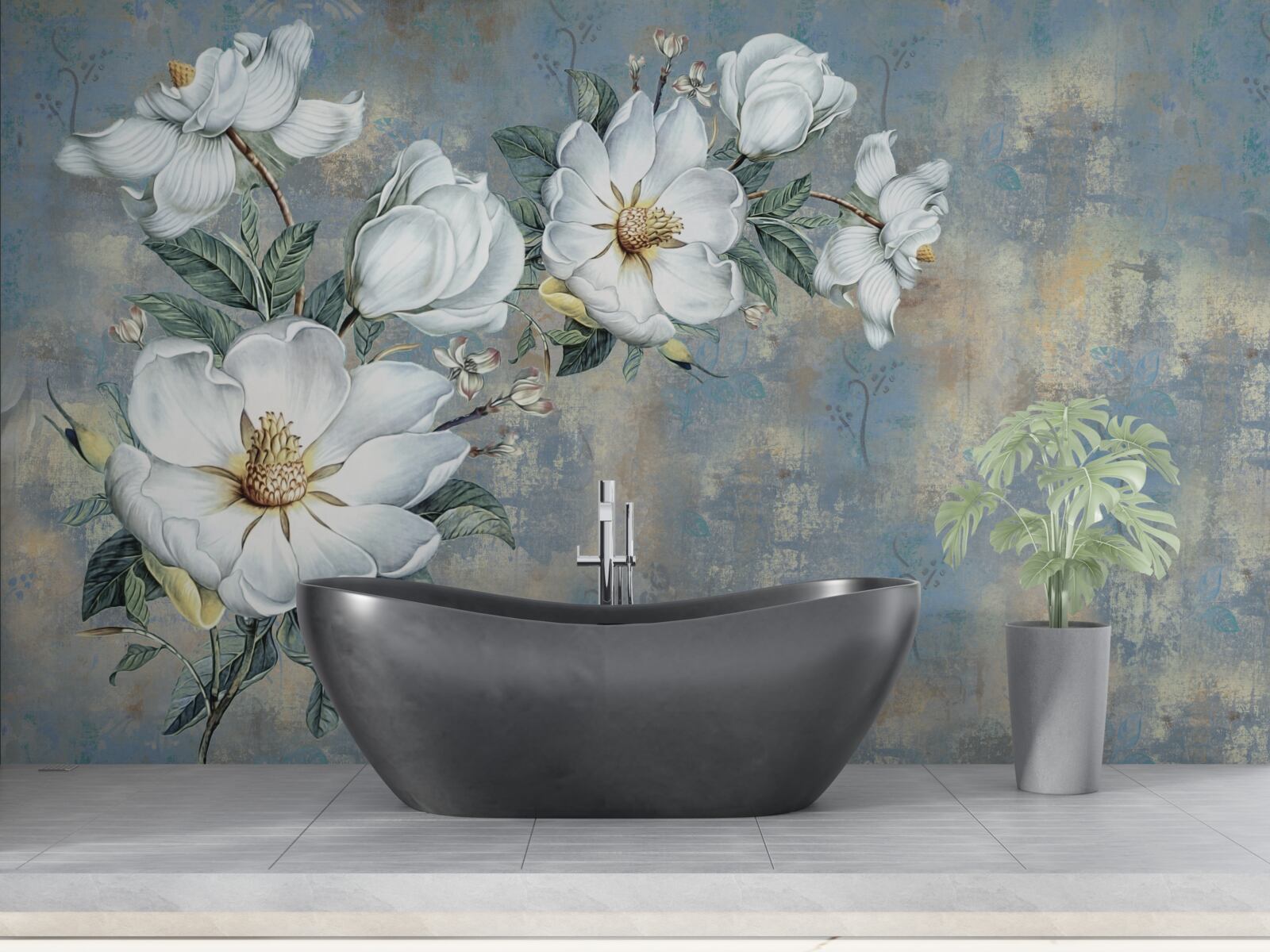Papier peint magnolia en fleurs