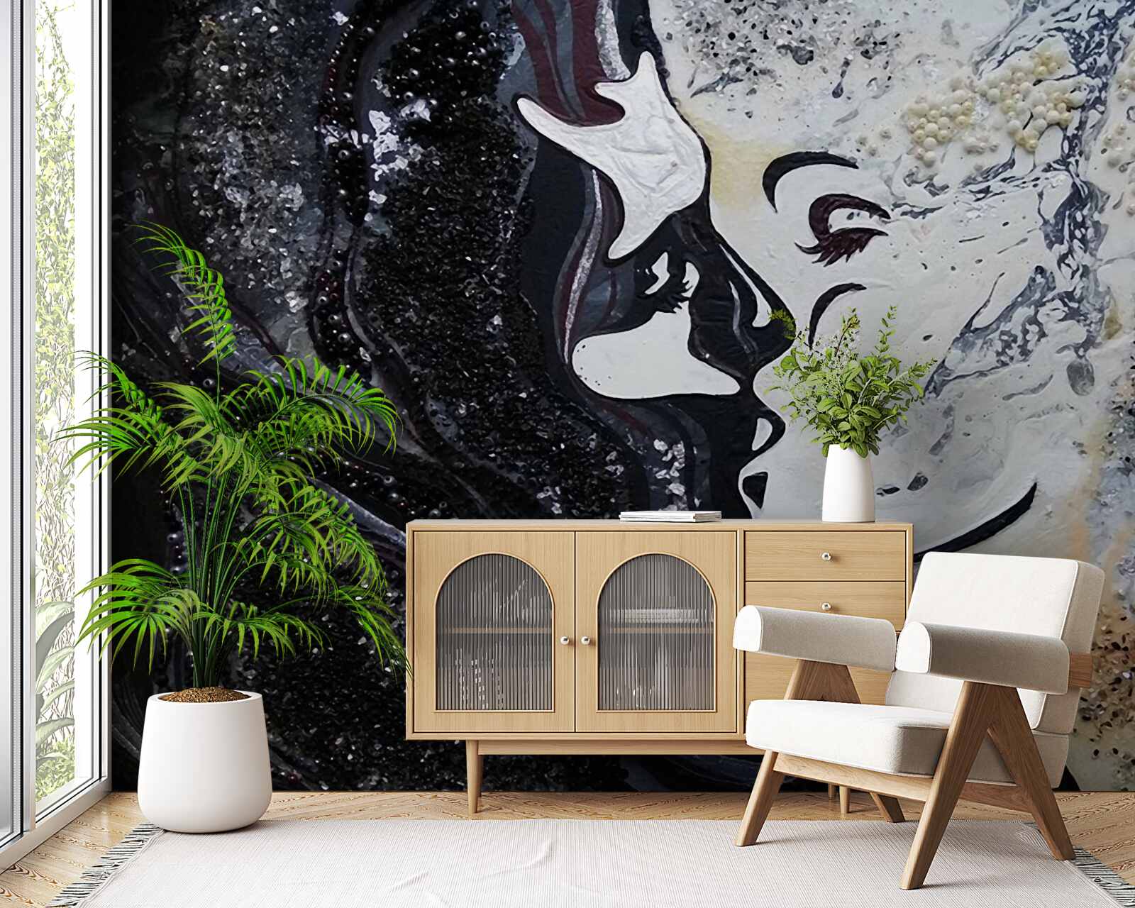 Papier peint un baiser de passion sur le mur