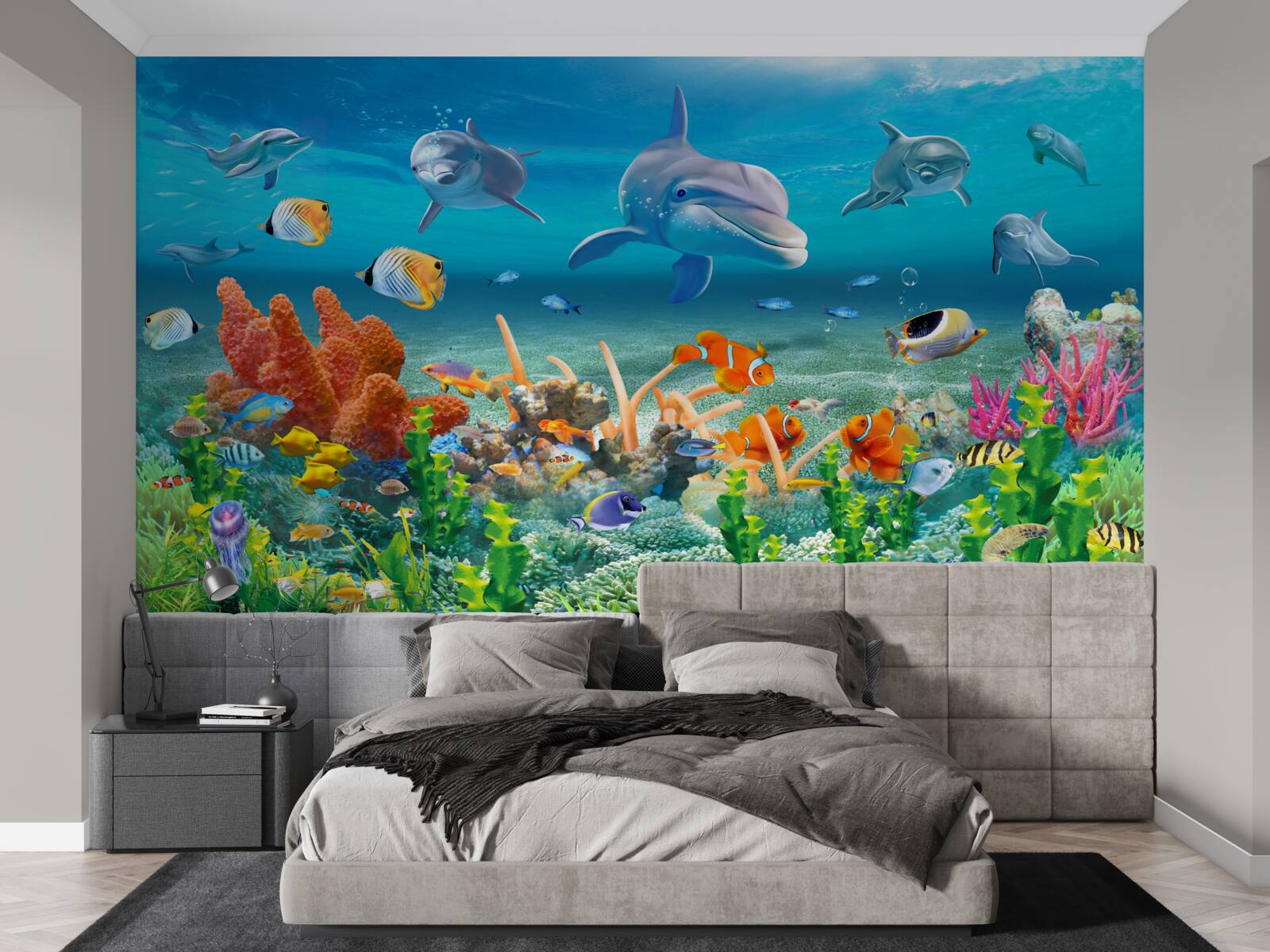 Papier peint aquarium, écosystème aquatique dans lequel de l'eau douce est maintenue