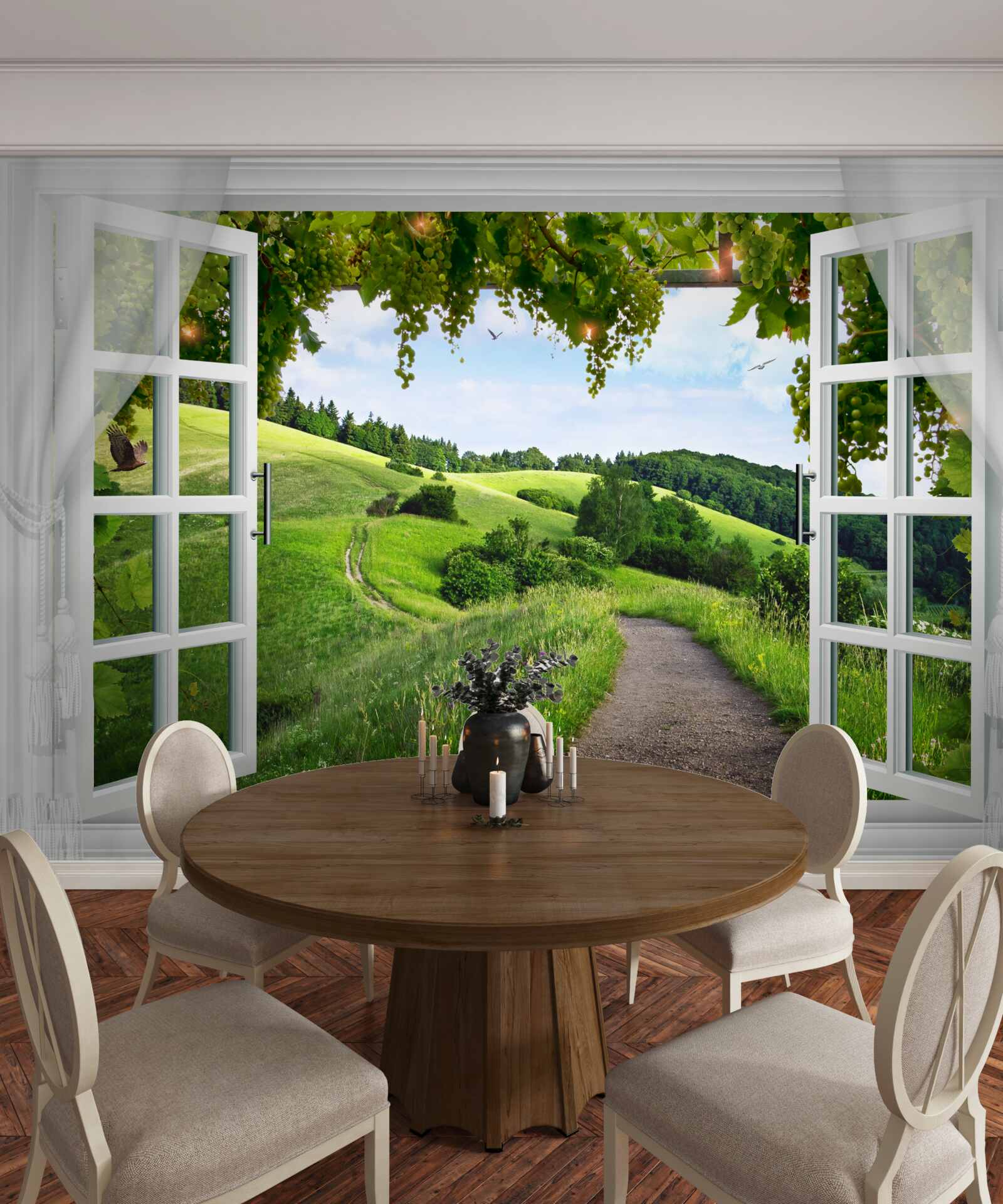 Papier peint verdure, espace naturel et immobilier