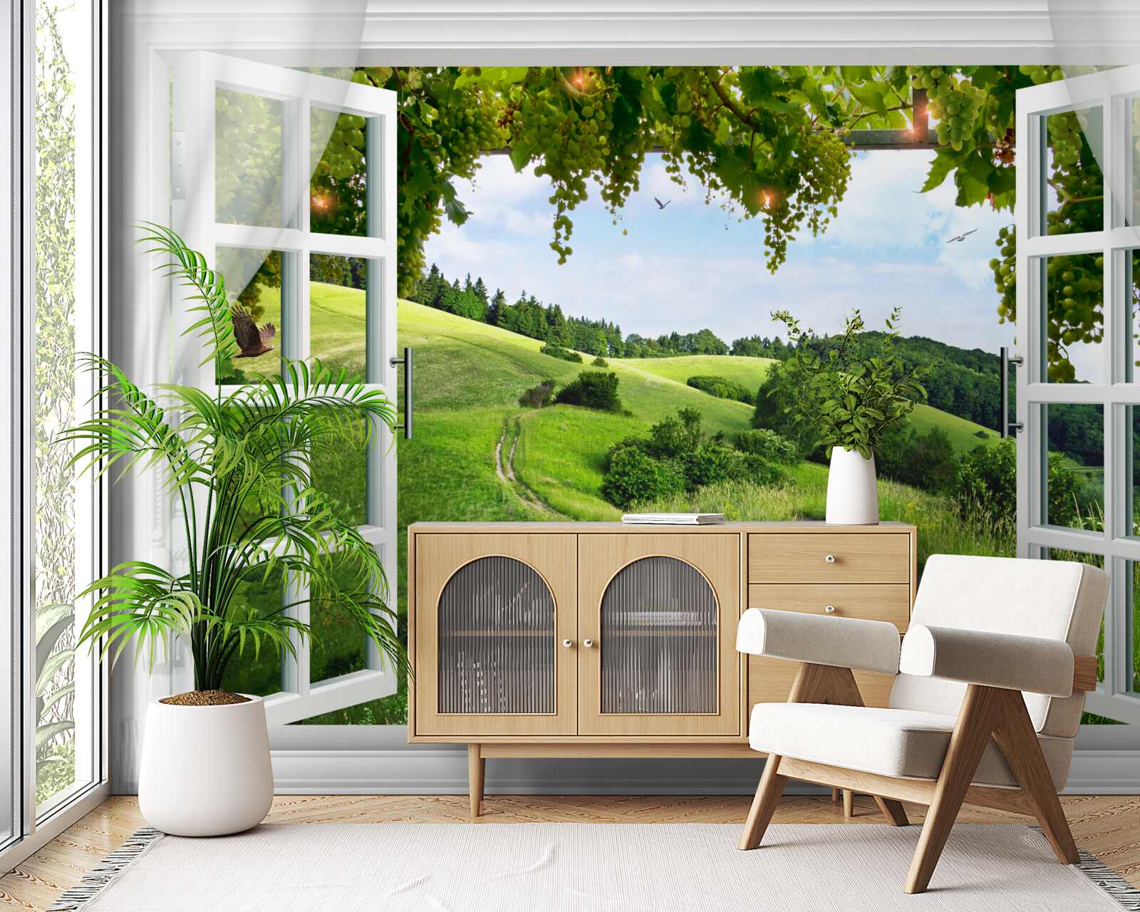 Papier peint verdure, espace naturel et immobilier