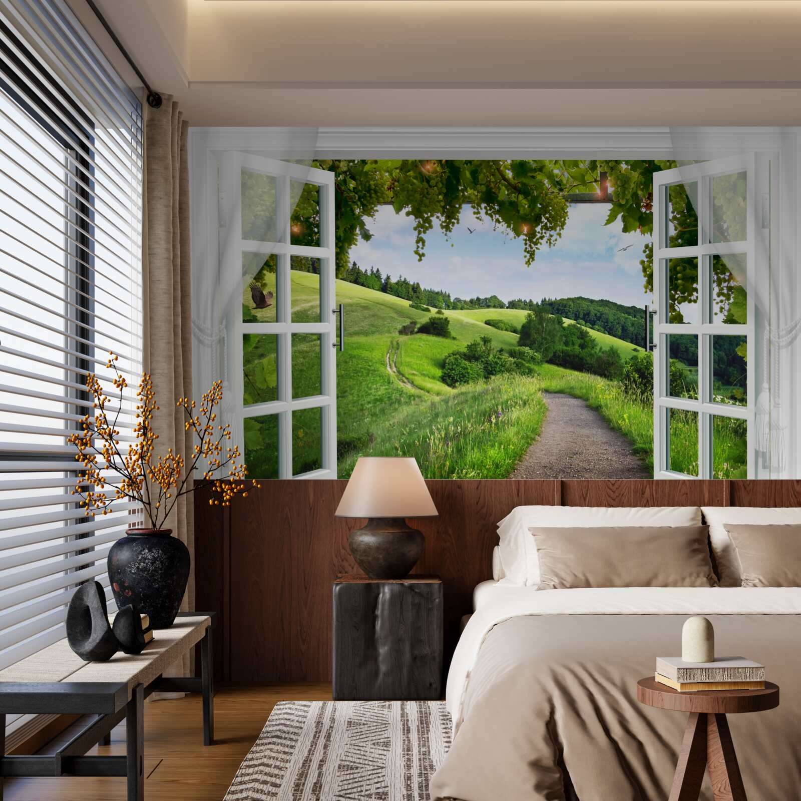 Papier peint verdure, espace naturel et immobilier
